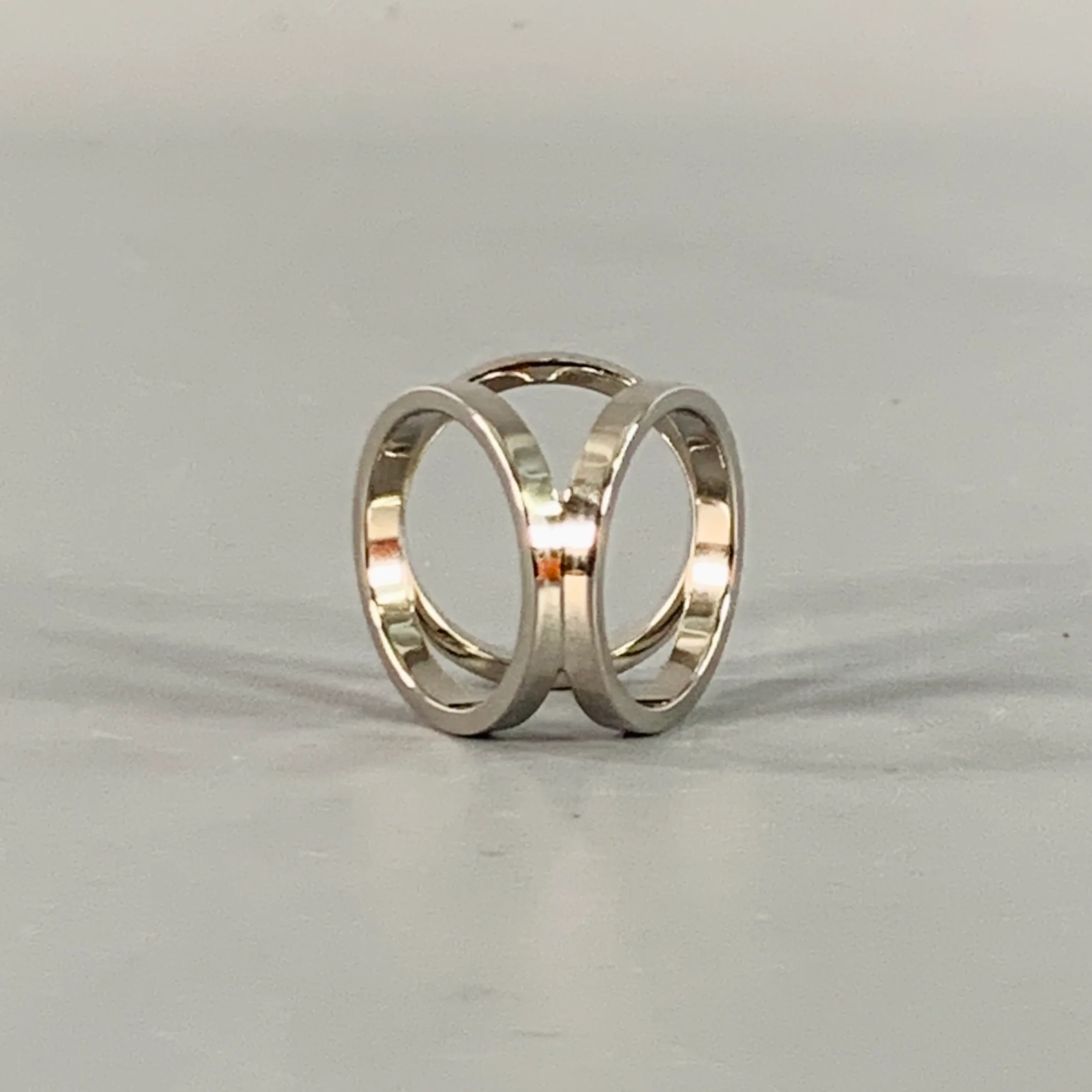 HERMES Trio Scarf 90 Silver Palladium Plated Metal Ring