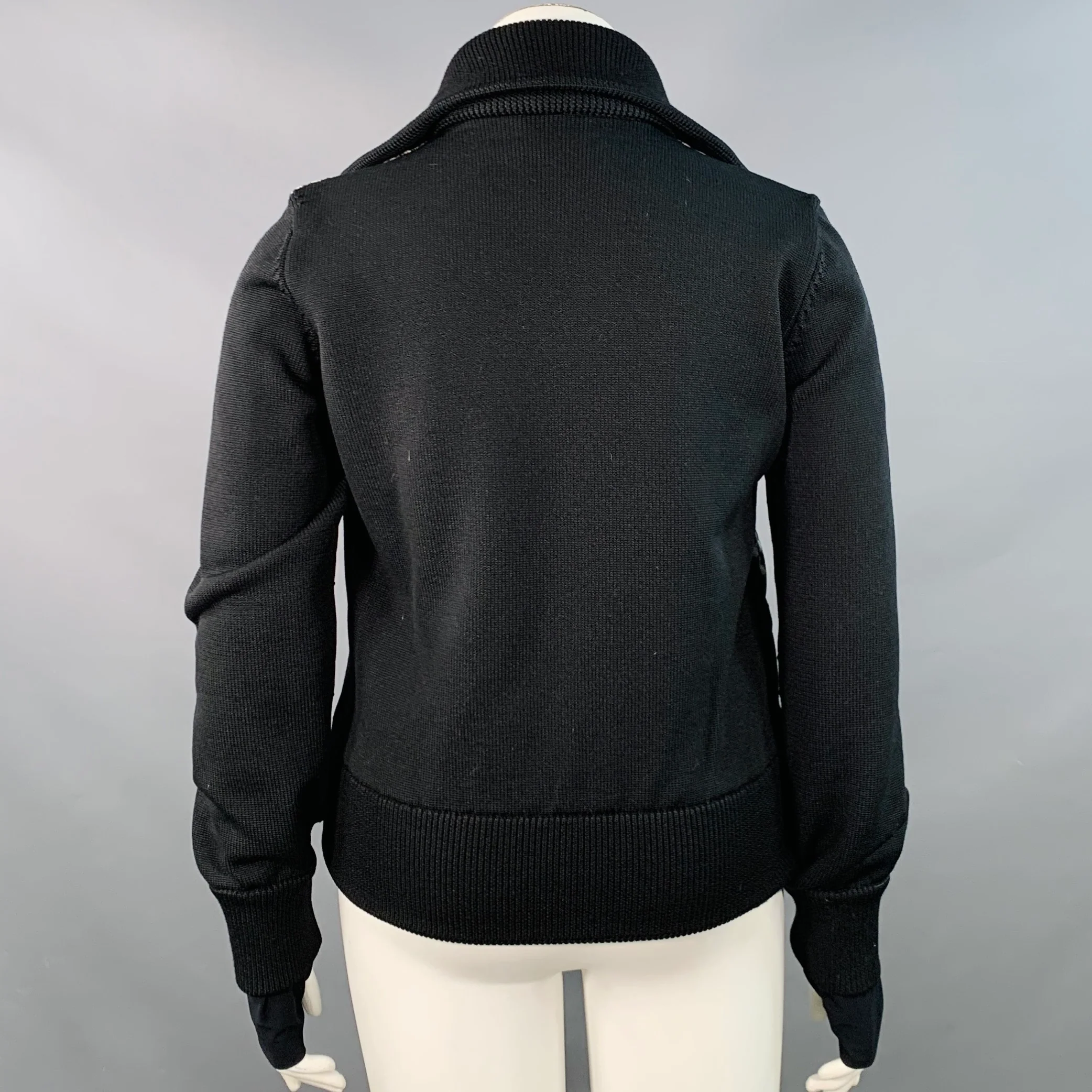 HERNO Size 10 Black White Wool Blend Houndstooth Padded Jacket - Image 4