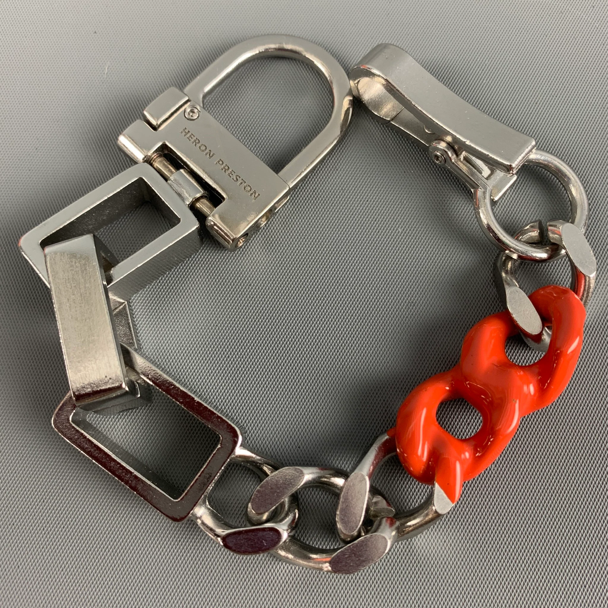 HERON PRESTON Silver Tone Orange Dip Dye Bracelet - Image 3