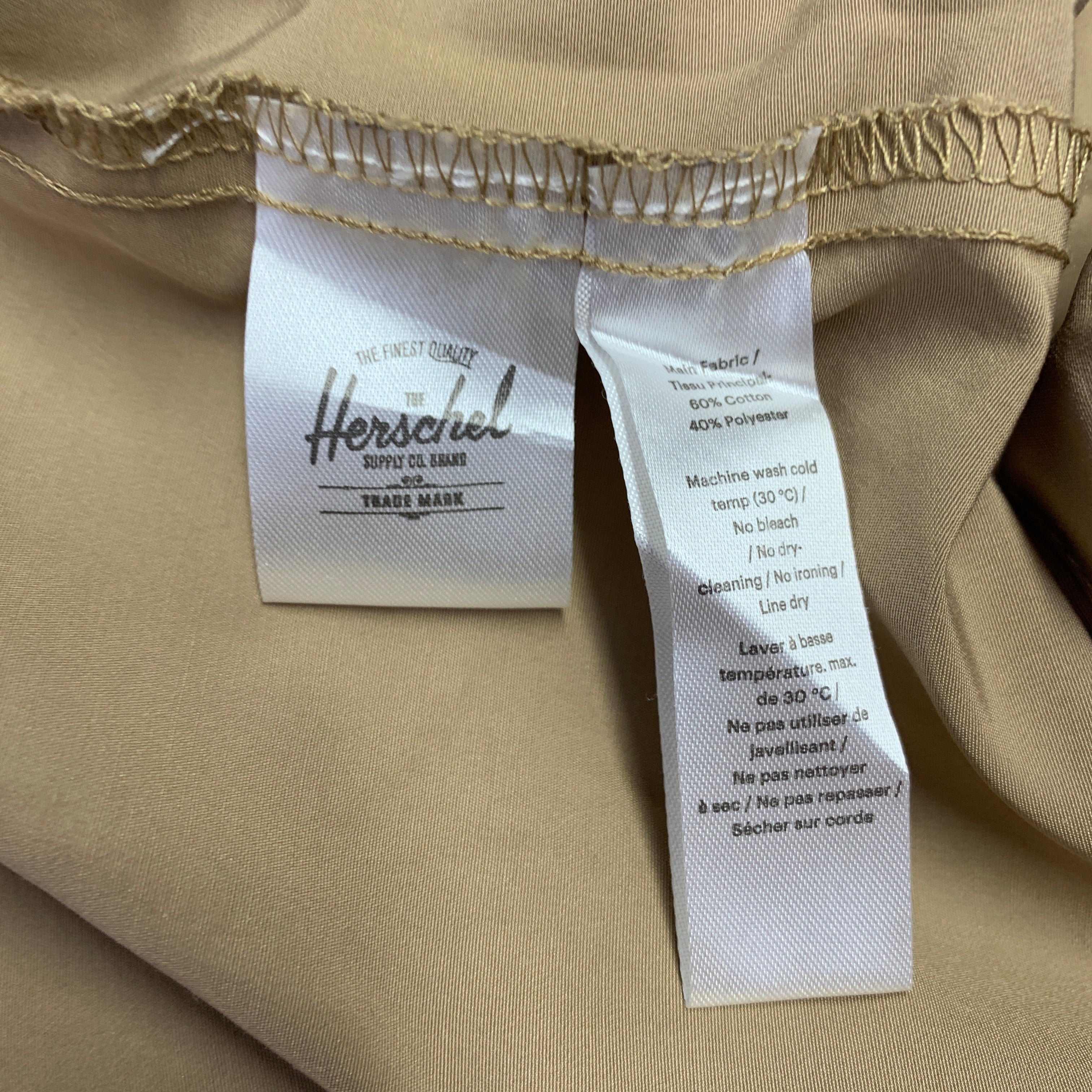 HERSCHEL Size XXL Khaki Cotton Polyester Hooded Jacket - Image 6