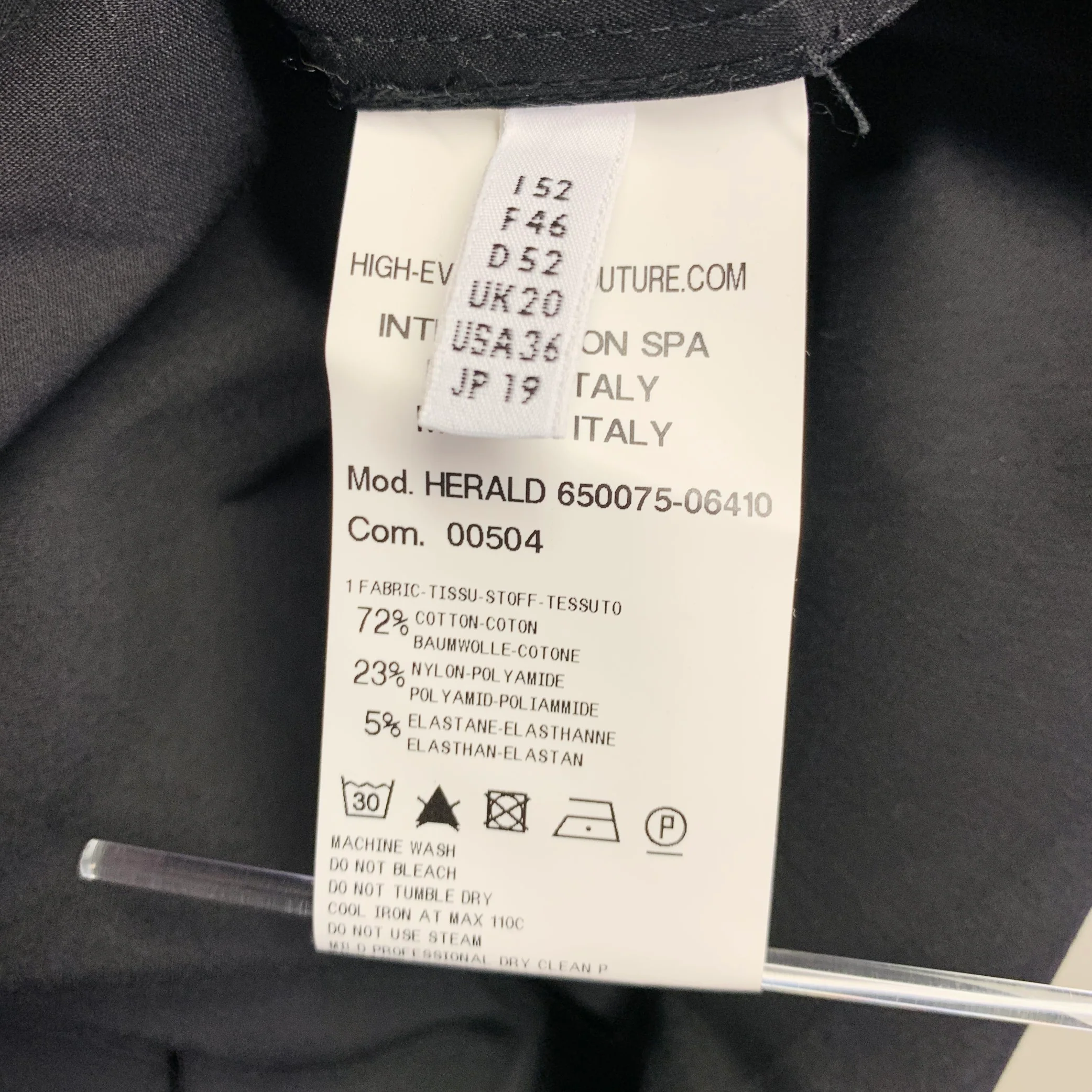 HIGH Size L Black Cotton Blend One Pocket Long Sleeve Shirt - Image 7