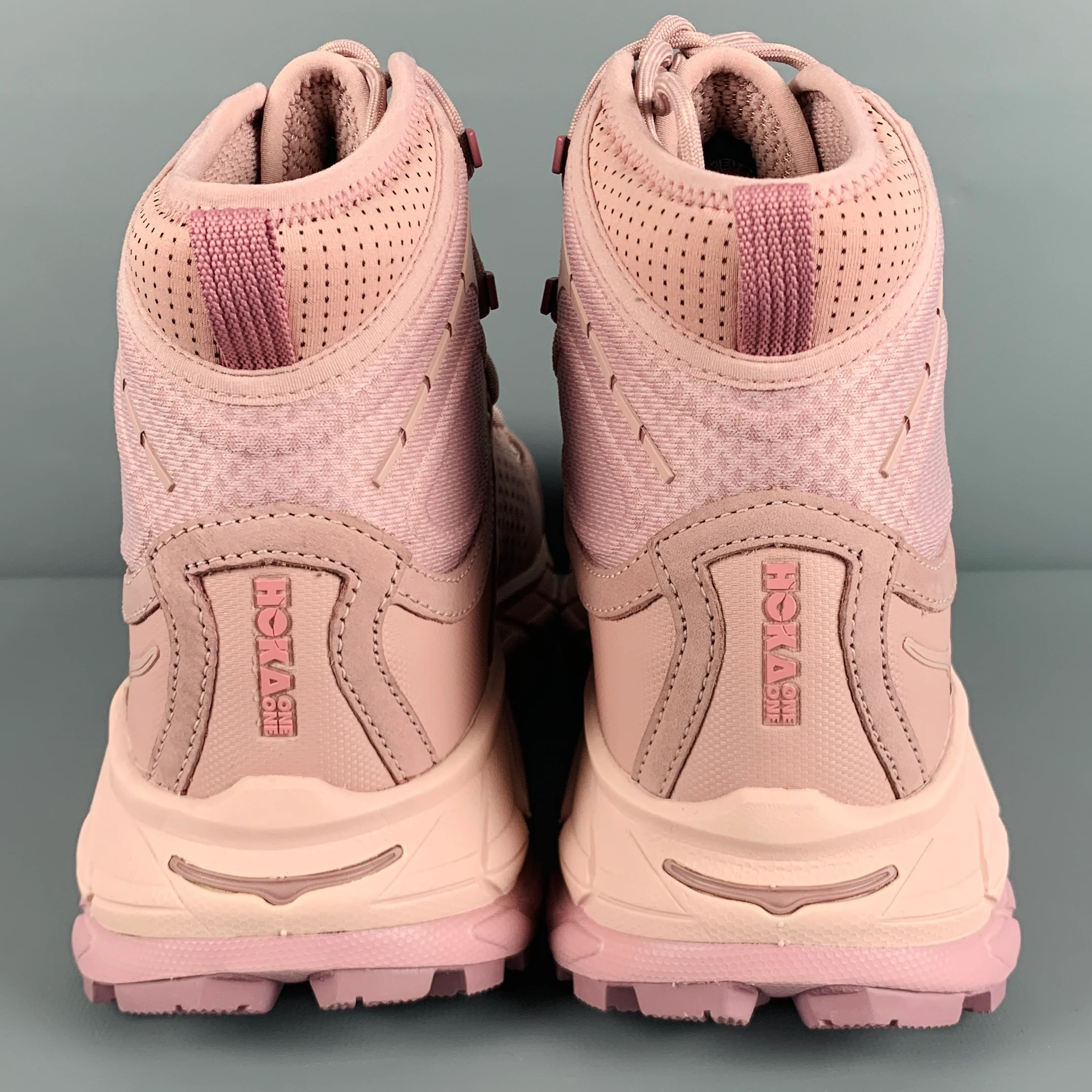 HOKA Size 9.5 Pink Leather High Top Athletic Sneakers - Image 3