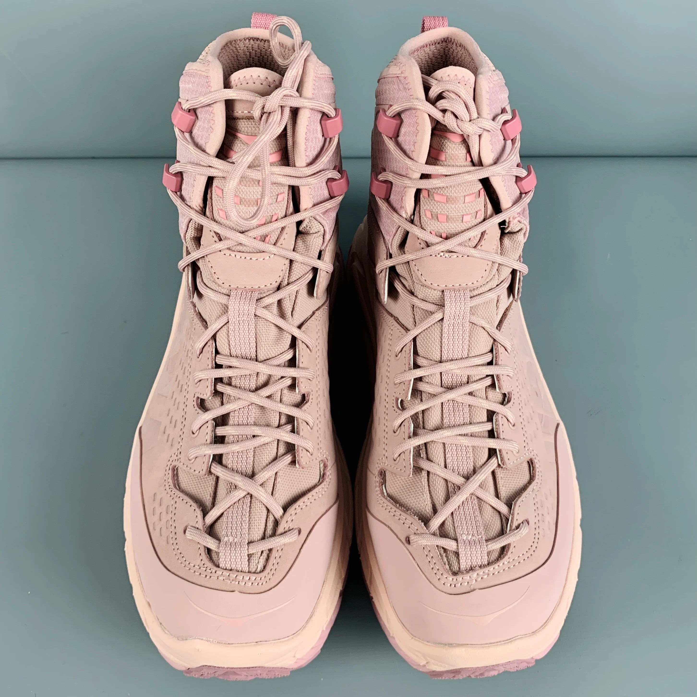 HOKA Size 9.5 Pink Leather High Top Athletic Sneakers - Image 4