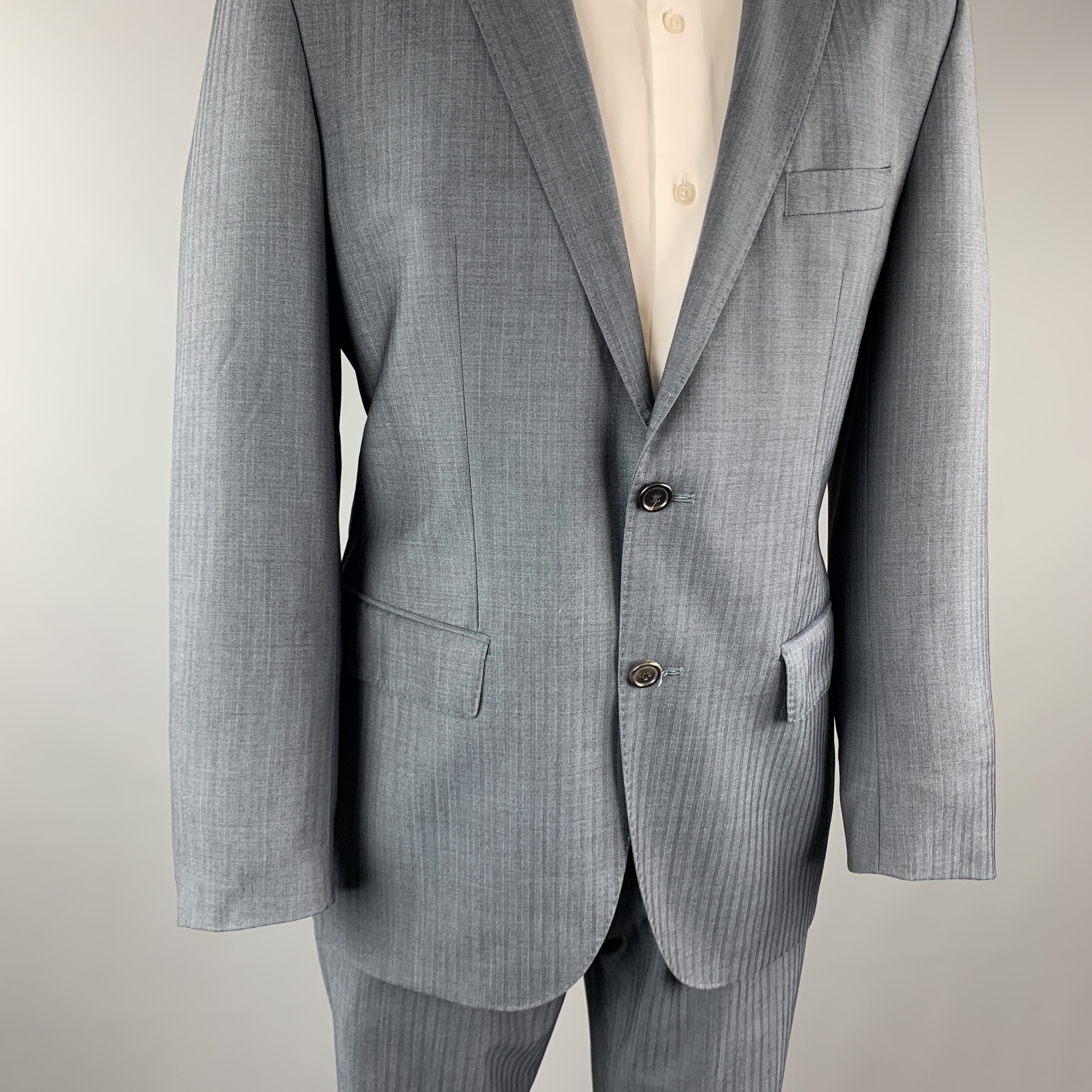 HUGO BOSS 38 Navy Lana Wool Notch Lapel 32 x 30 Suit - Image 5