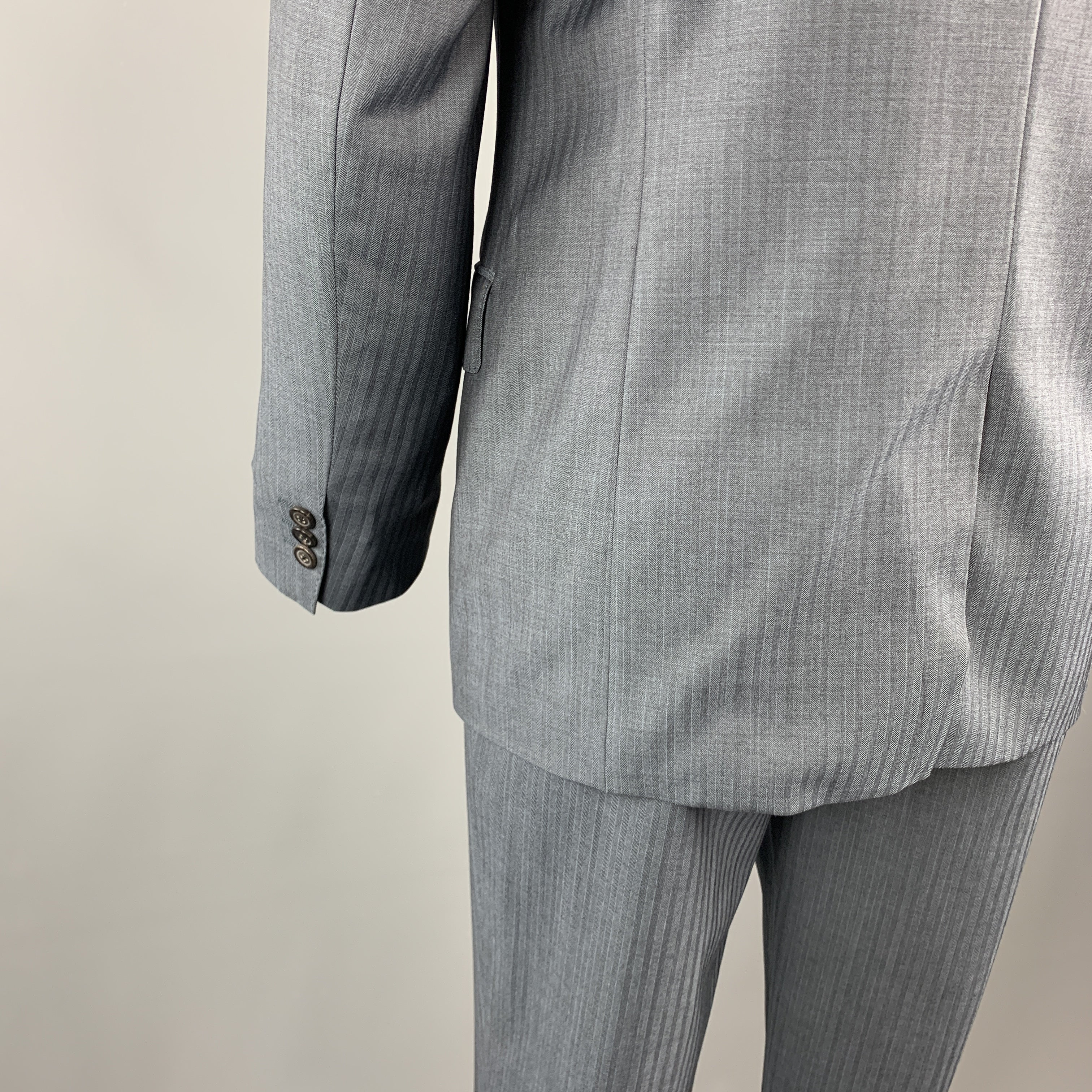 HUGO BOSS 38 Navy Lana Wool Notch Lapel 32 x 30 Suit - Image 7