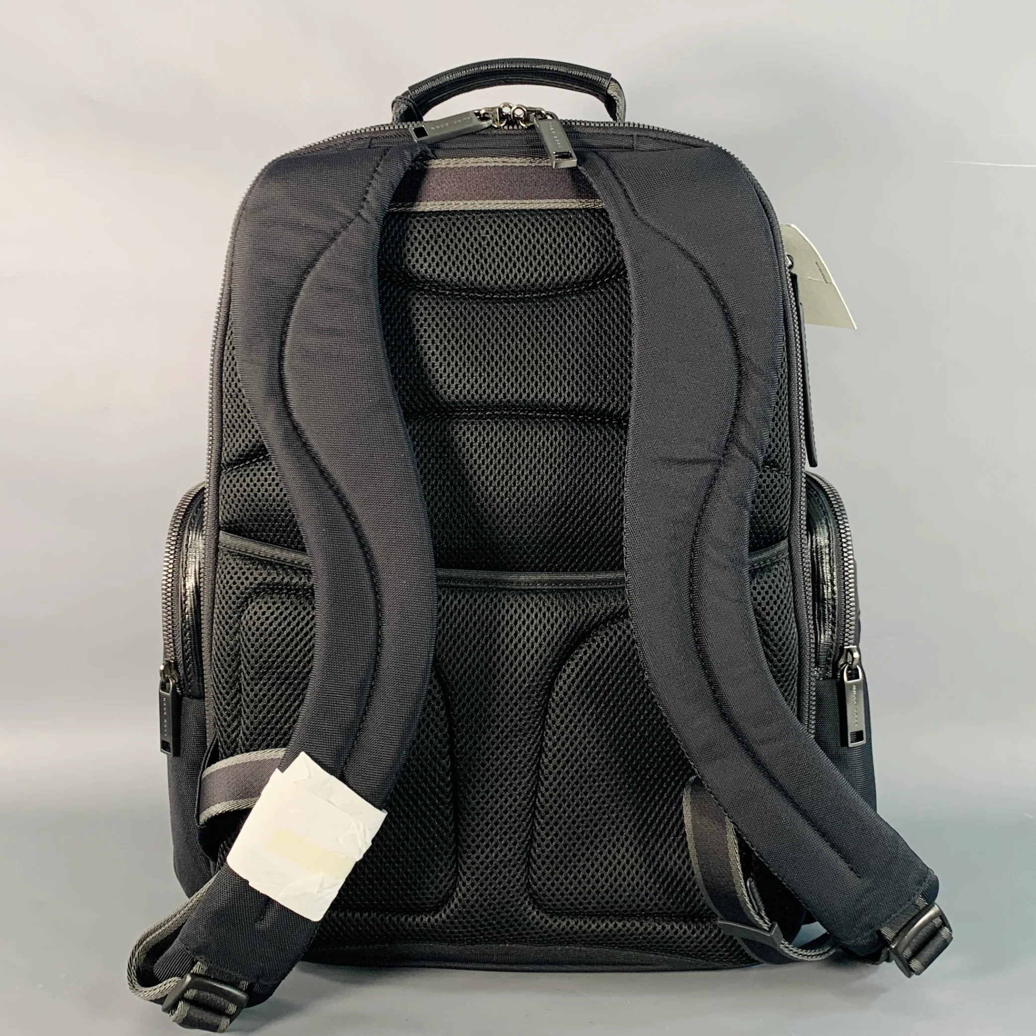 HUGO BOSS Black Nylon Leather Work Travel Backpack Bag - Image 4