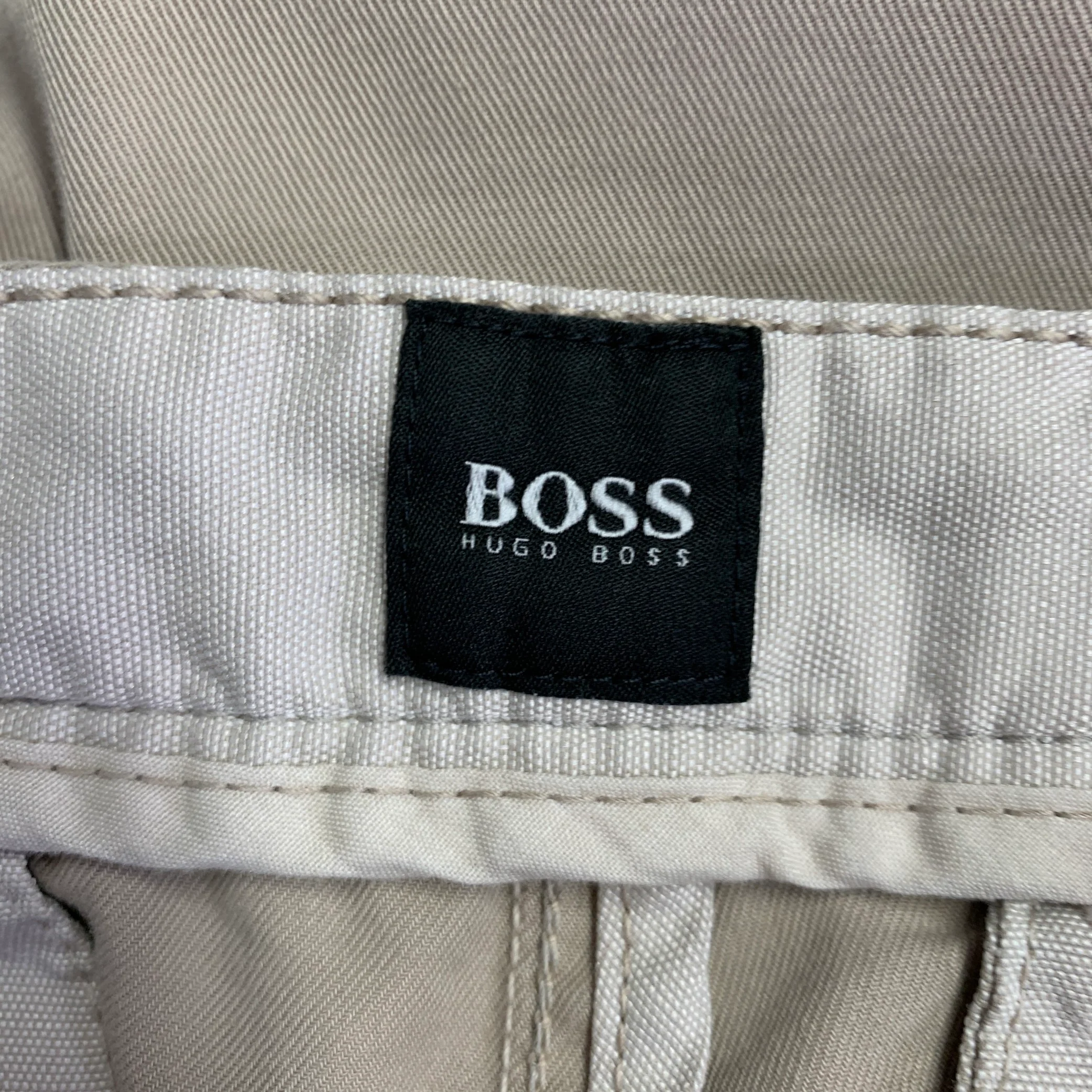 HUGO BOSS Size 30 Beige Cotton Blend Chino Casual Pants - Image 3
