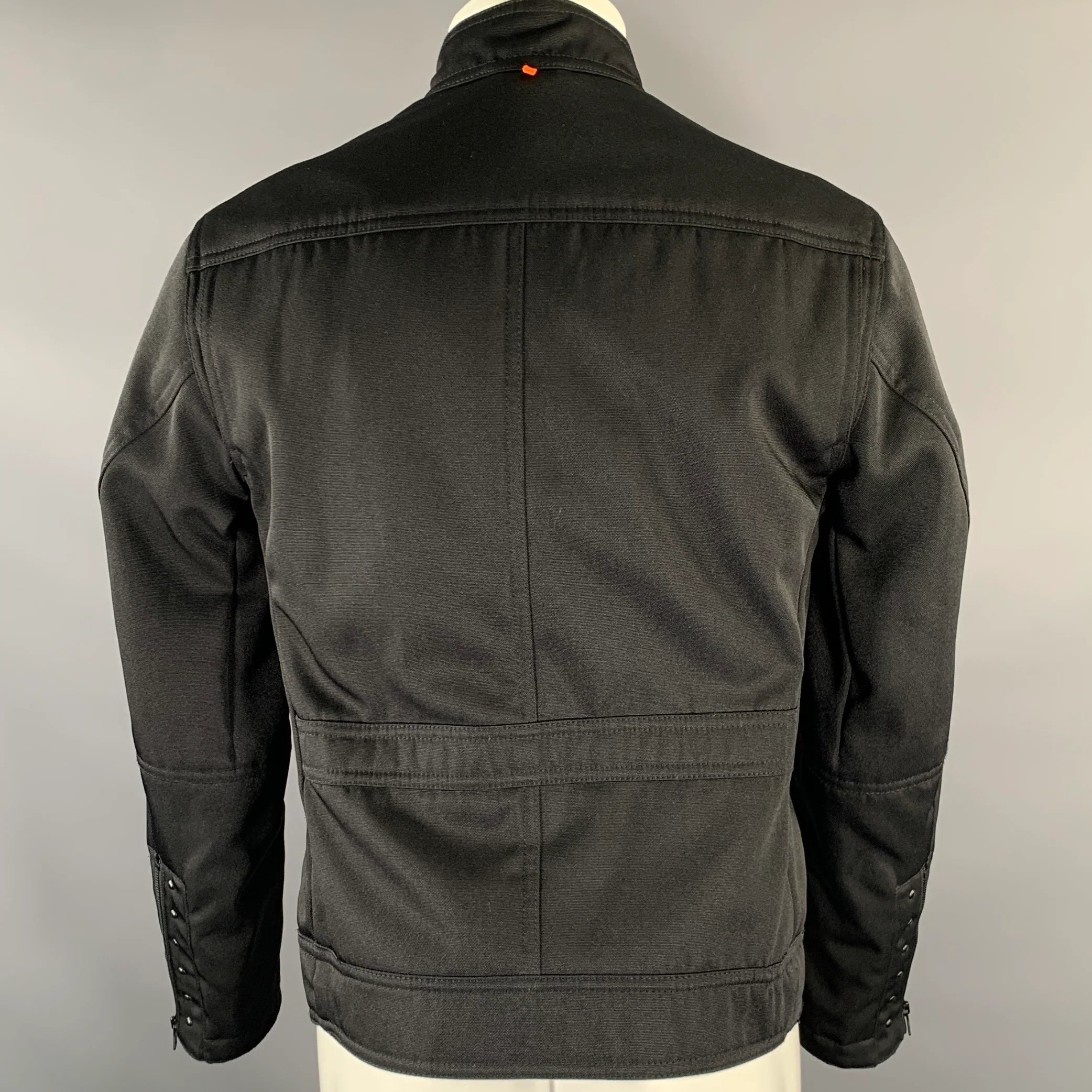 HUGO BOSS Size 38 Black Polyester Zip Up Jacket - Image 4