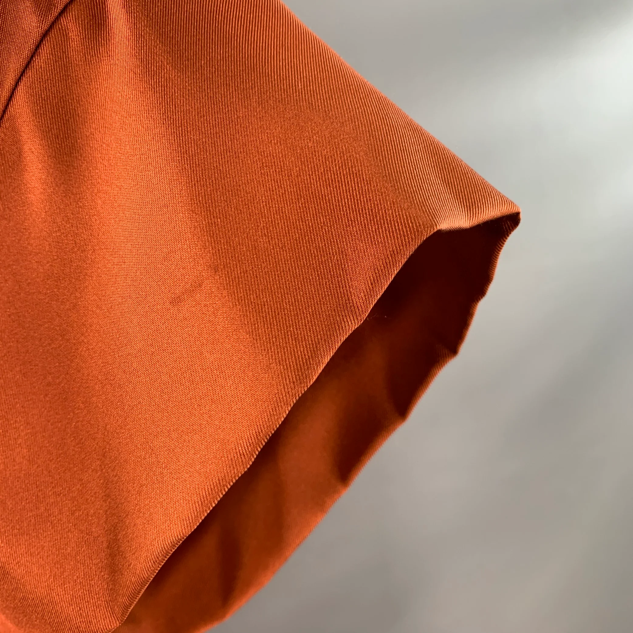 HUGO BOSS Size 4 Brown Copper Silk Ruffled Short Sleeve Blouse - Image 4