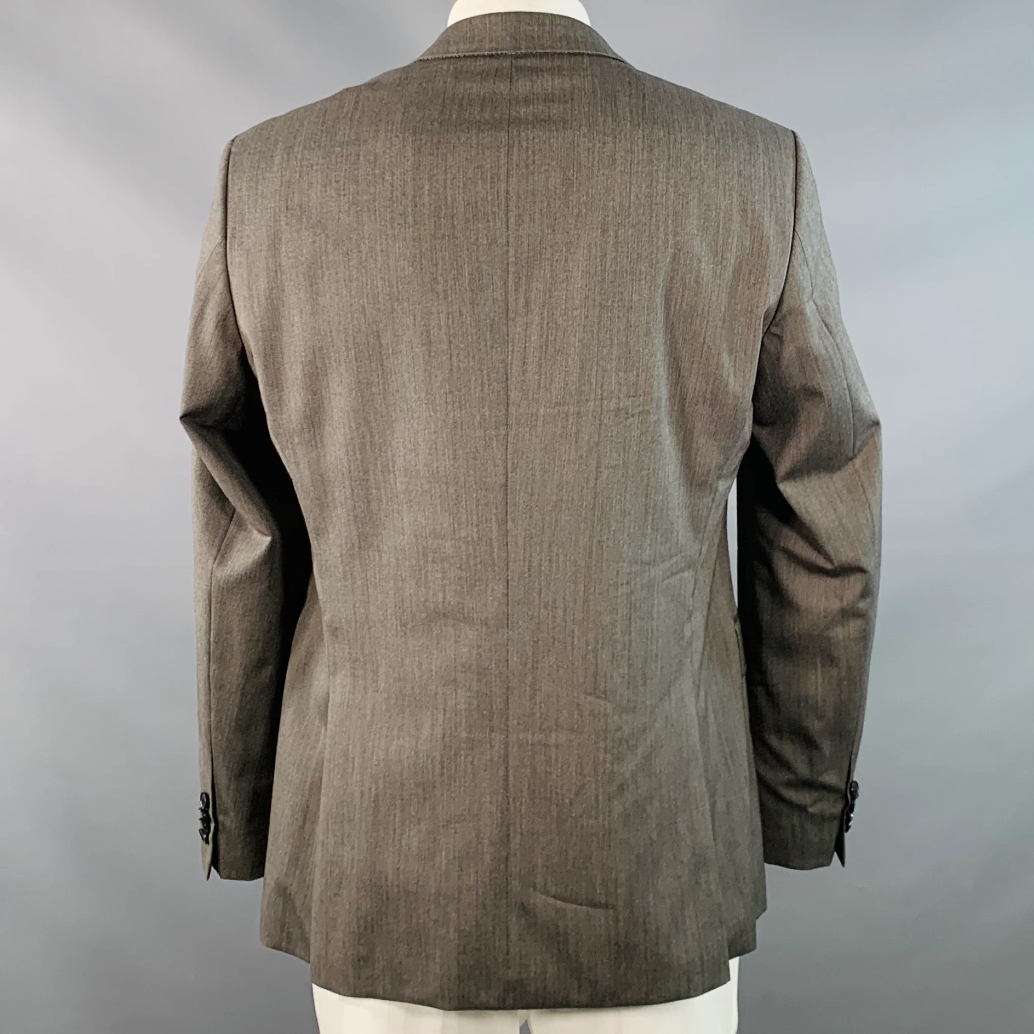 HUGO BOSS Size 42 Regular Grey Virgin Wool Notch Lapel Sport Coat - Image 3