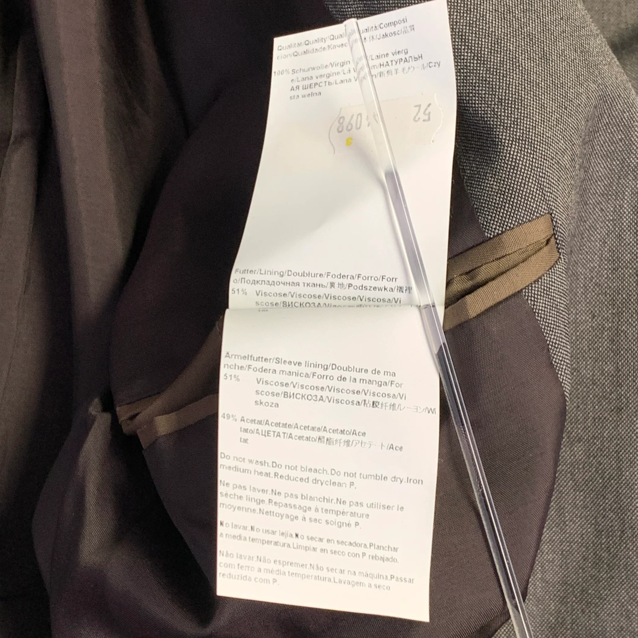 HUGO BOSS Size 42 Regular Grey Virgin Wool Notch Lapel Sport Coat - Image 8
