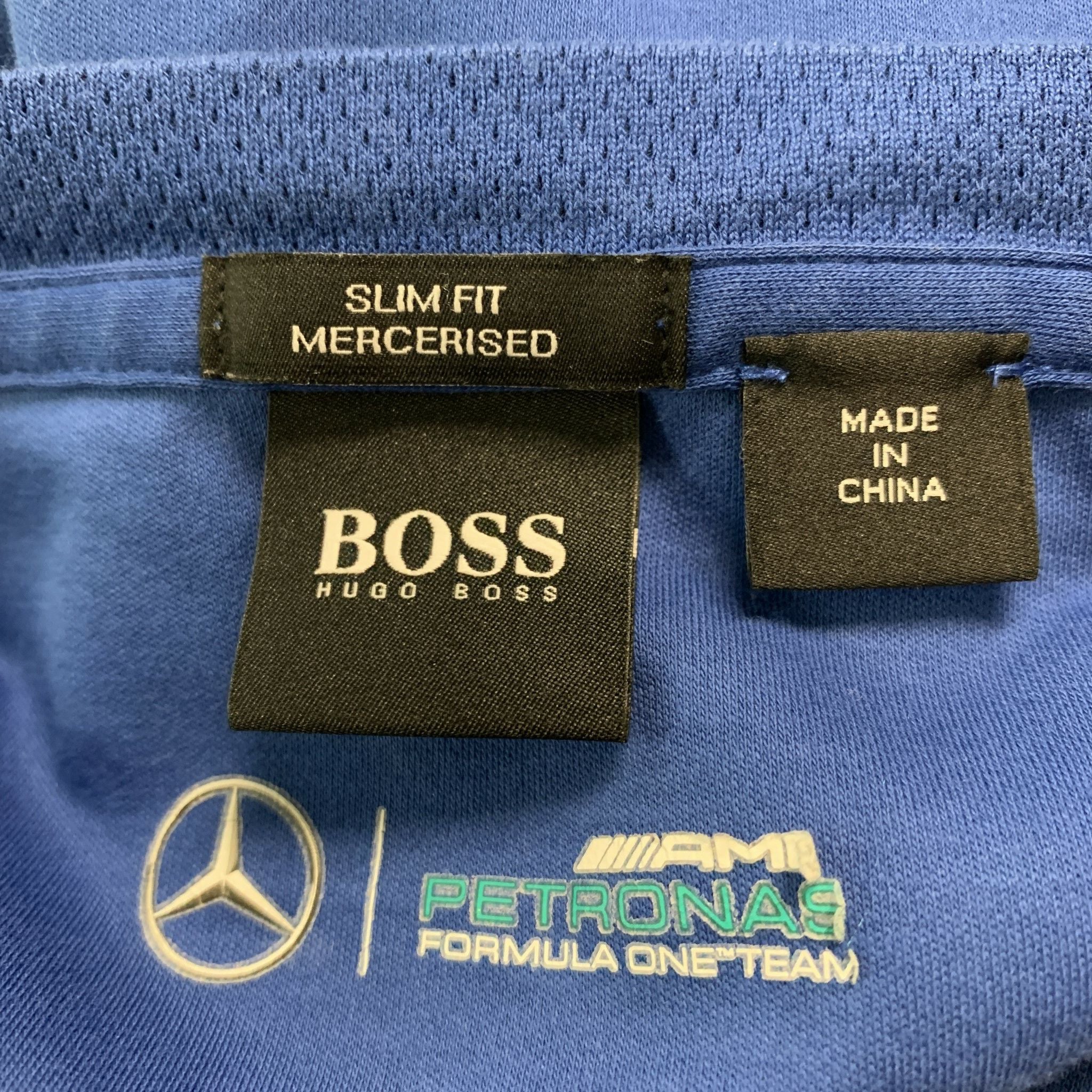 HUGO BOSS Size L Blue Cotton Short Sleeve T-shirt - Image 7