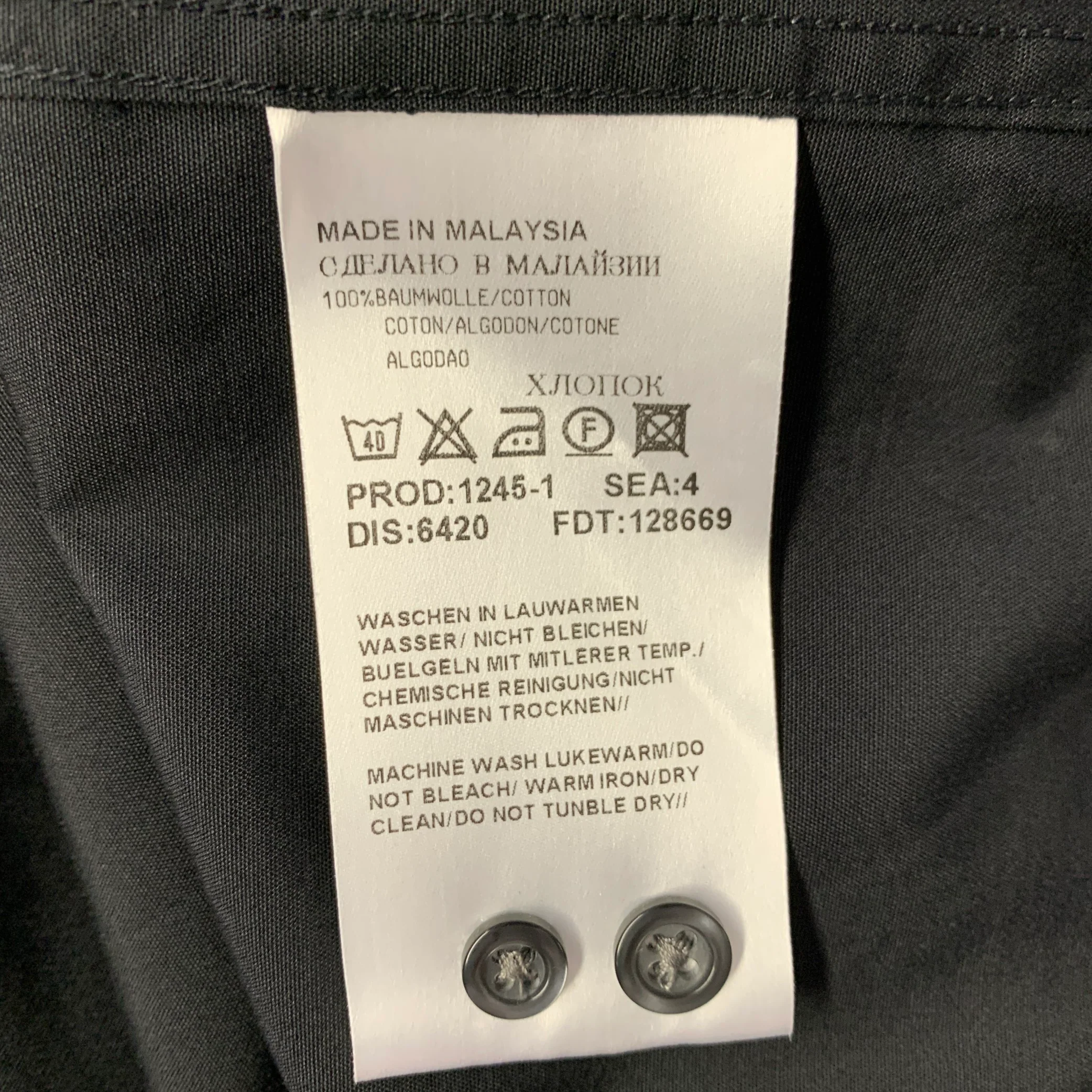 HUGO BOSS Size M Black Cotton Button Up Long Sleeve Shirt - Image 6