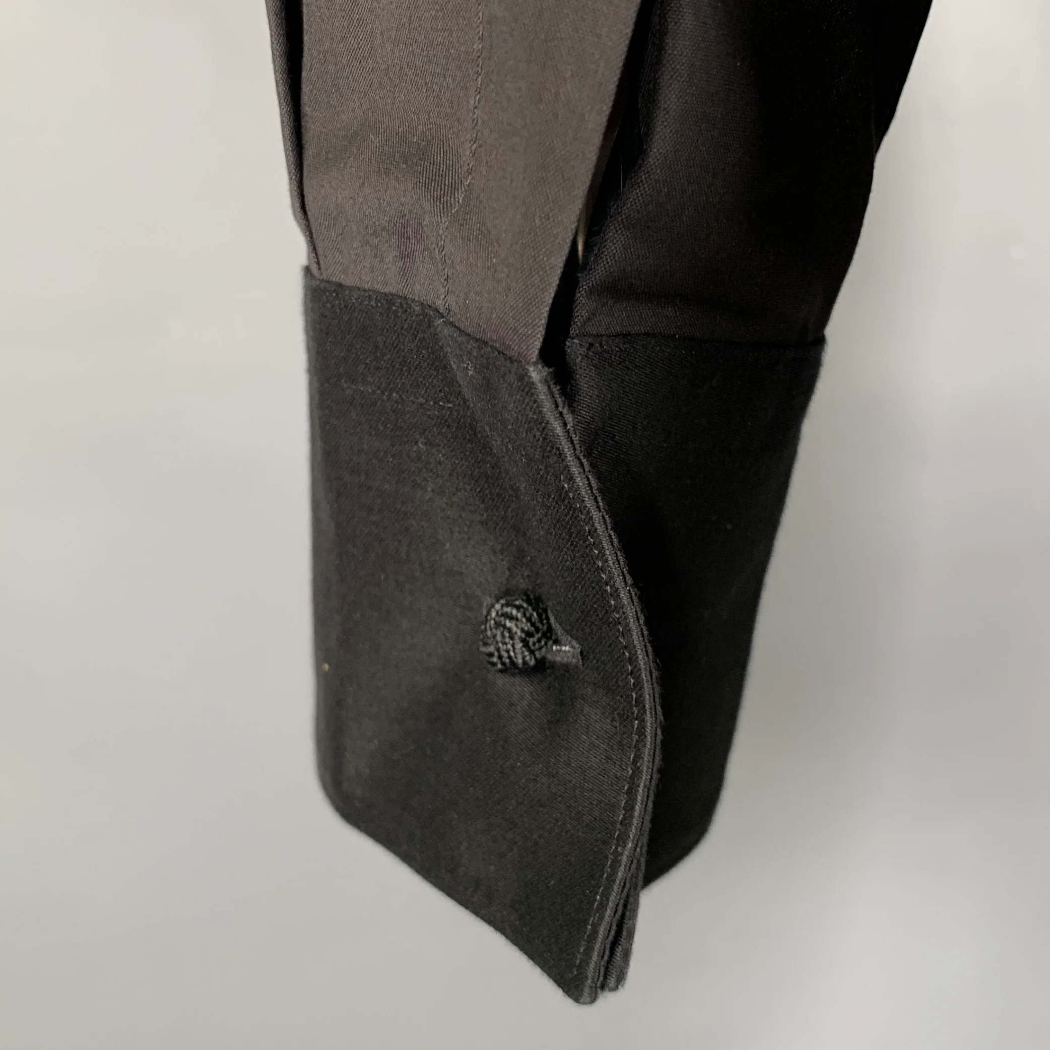 HUGO BOSS Size S Black Cotton Blend French Cuff Long Sleeve Shirt - Image 4
