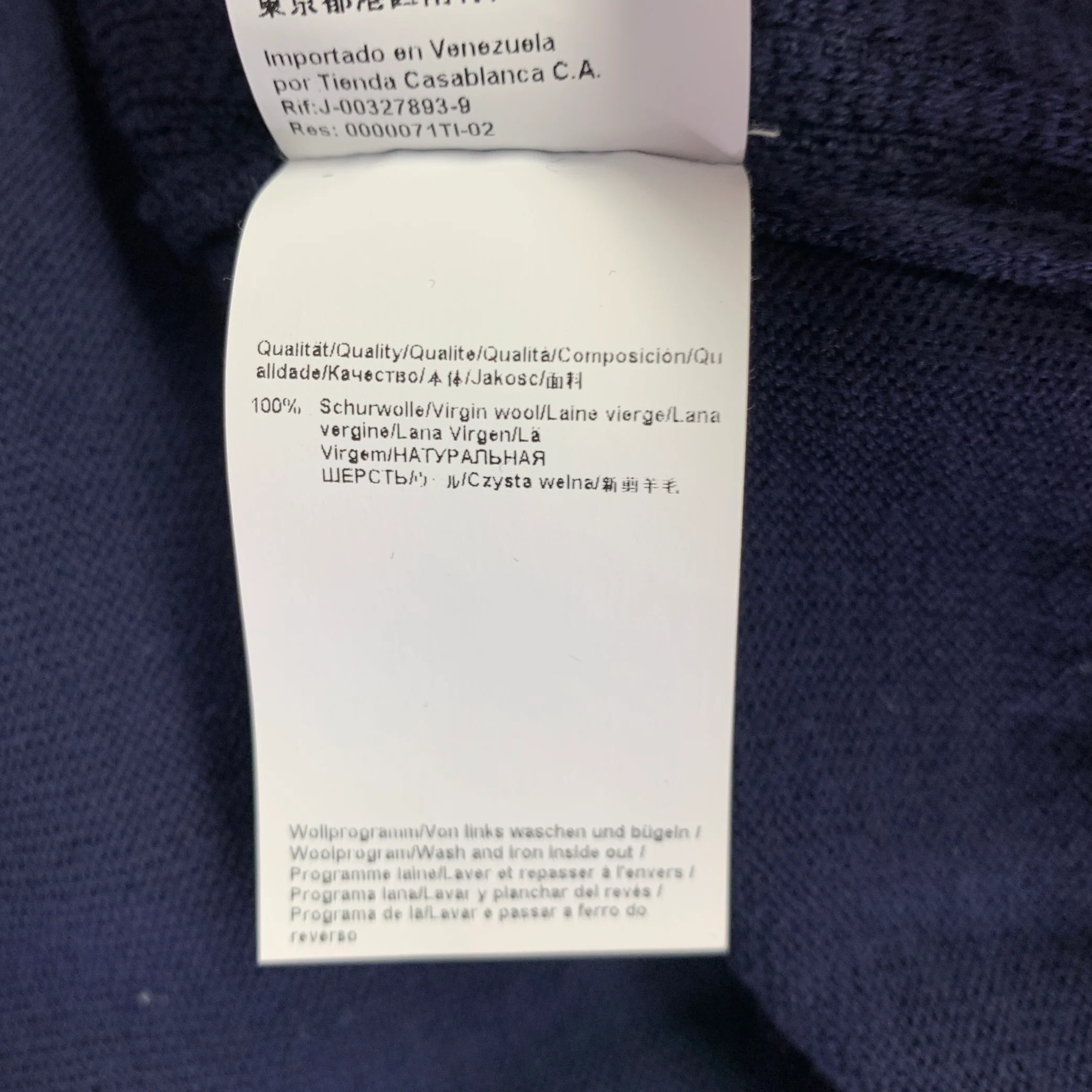 HUGO BOSS Size XL Navy Knit Wool Zip Up Cardigan - Image 7