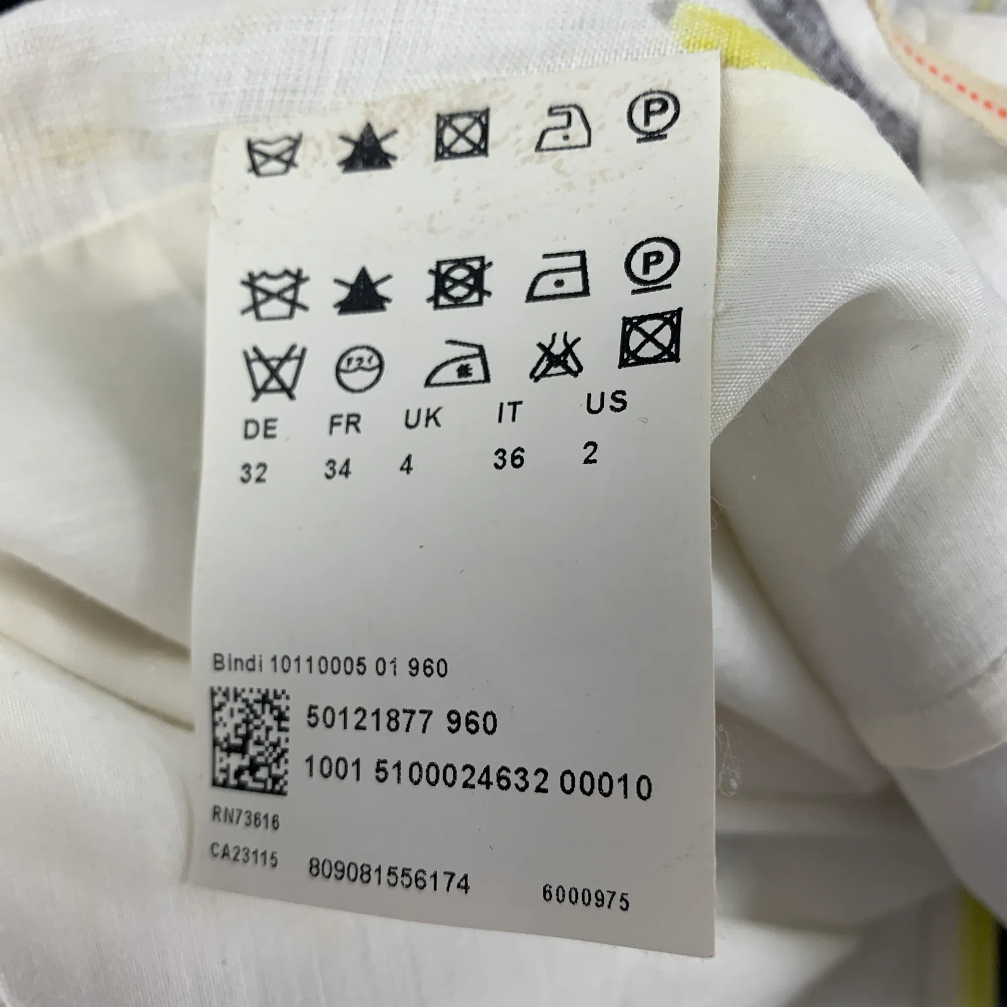 HUGO by HUGO BOSS Size 2 White Black Yellow Linen Ribbon A-Line Below Knee Skirt - Image 5