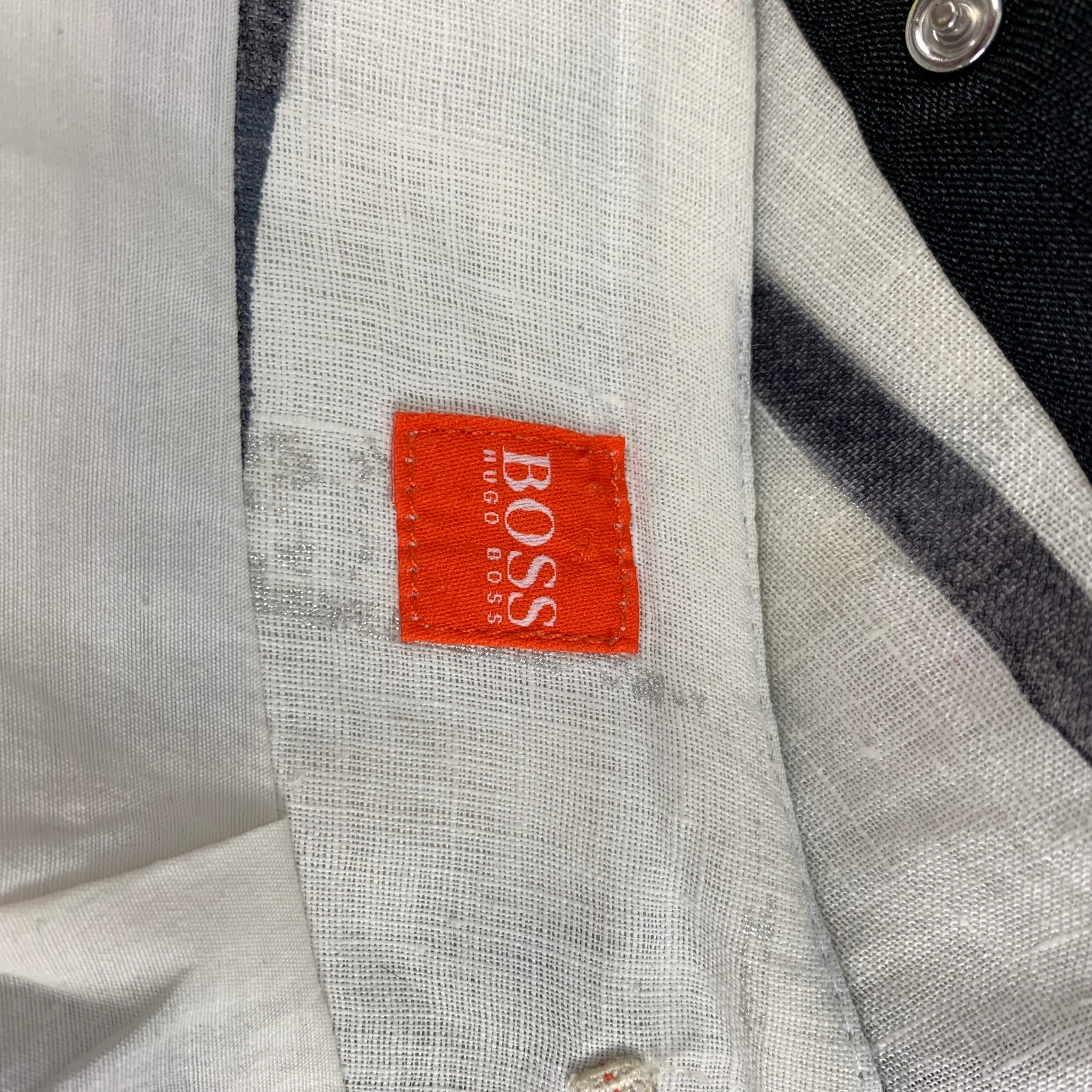 HUGO by HUGO BOSS Size 2 White Black Yellow Linen Ribbon A-Line Below Knee Skirt - Image 7