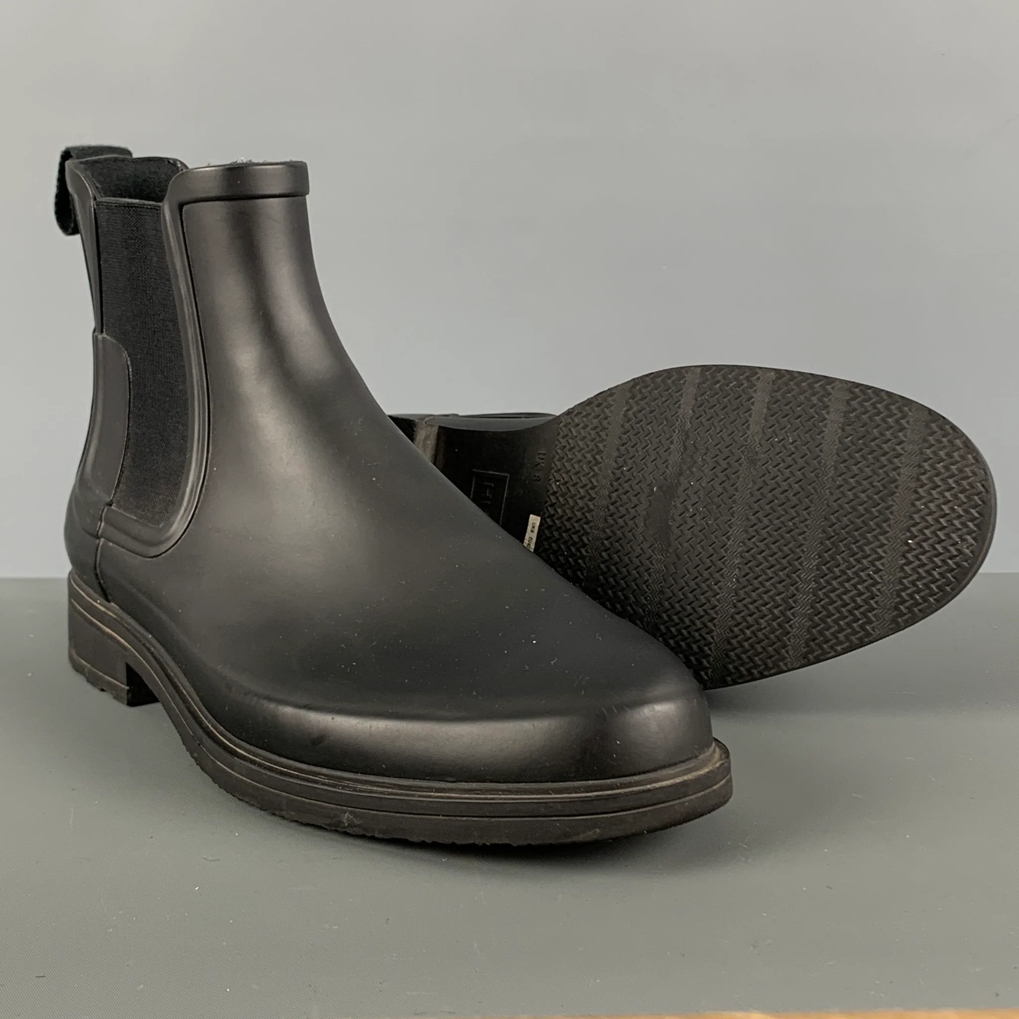 HUNTER Size 9 Black Rubber Ankle Boots - Image 5