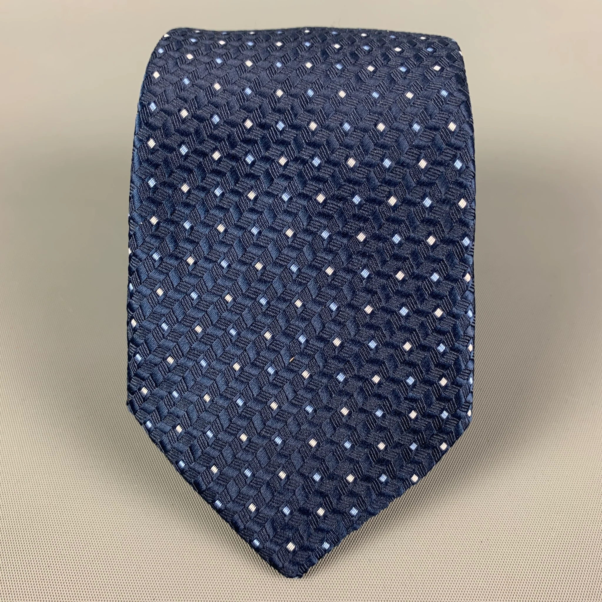 I.F.C Blue Navy Dots Silk Tie