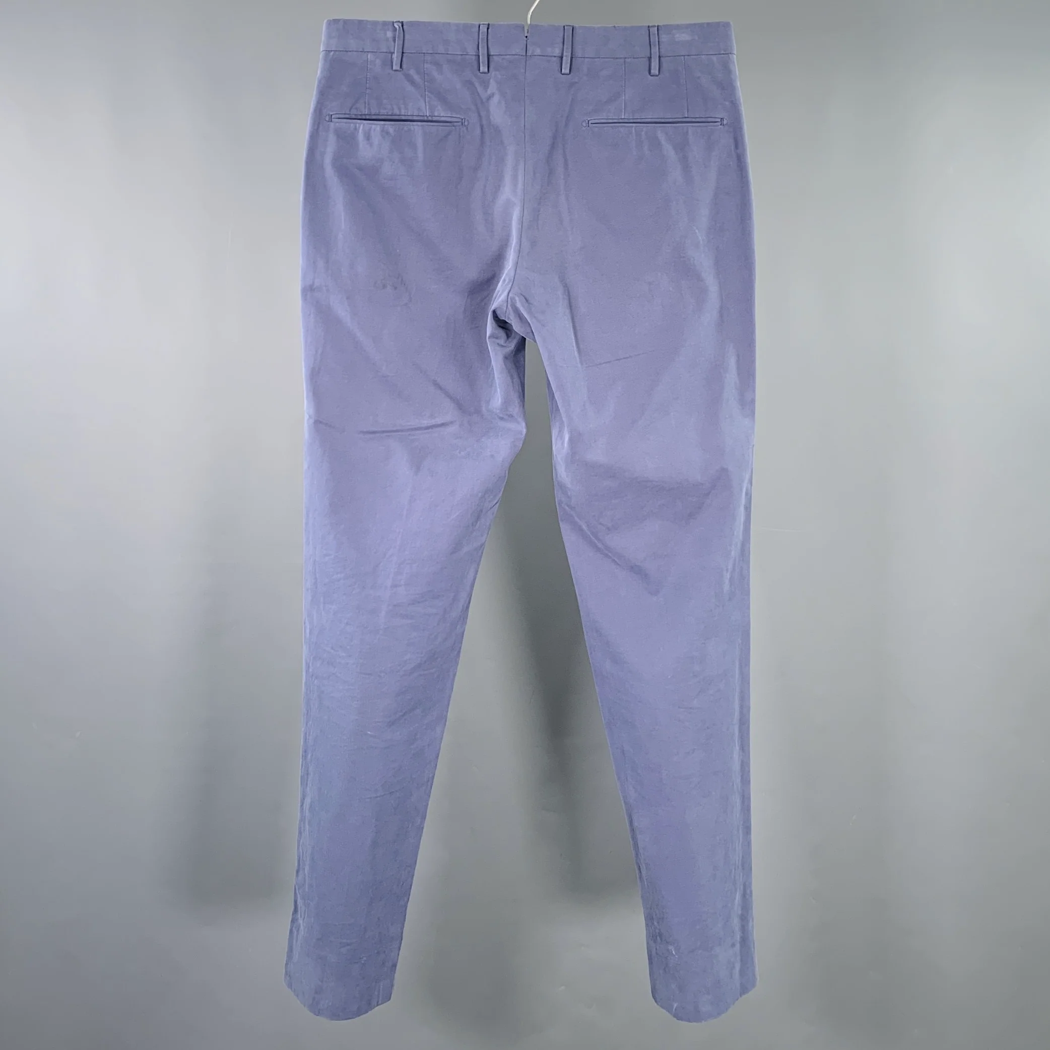 INCOTEX Size 32 Blue Grey Cotton Flat Front Jeans - Image 2