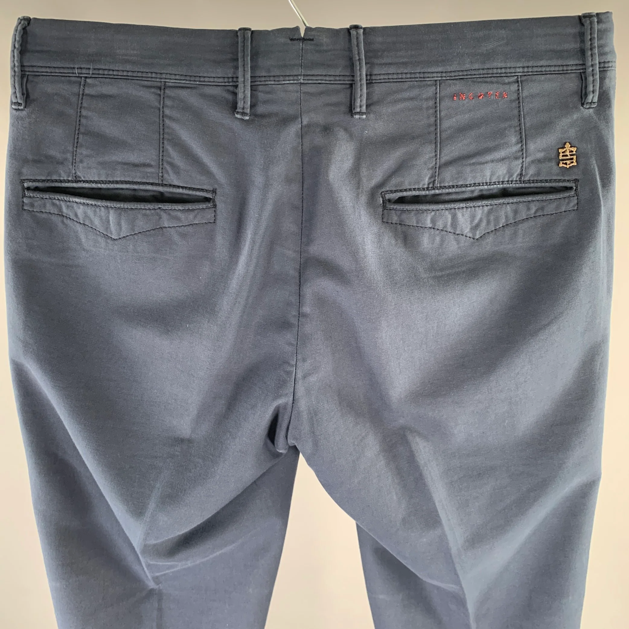 INCOTEX Size 32 Navy Slim Casual Pants - Image 2
