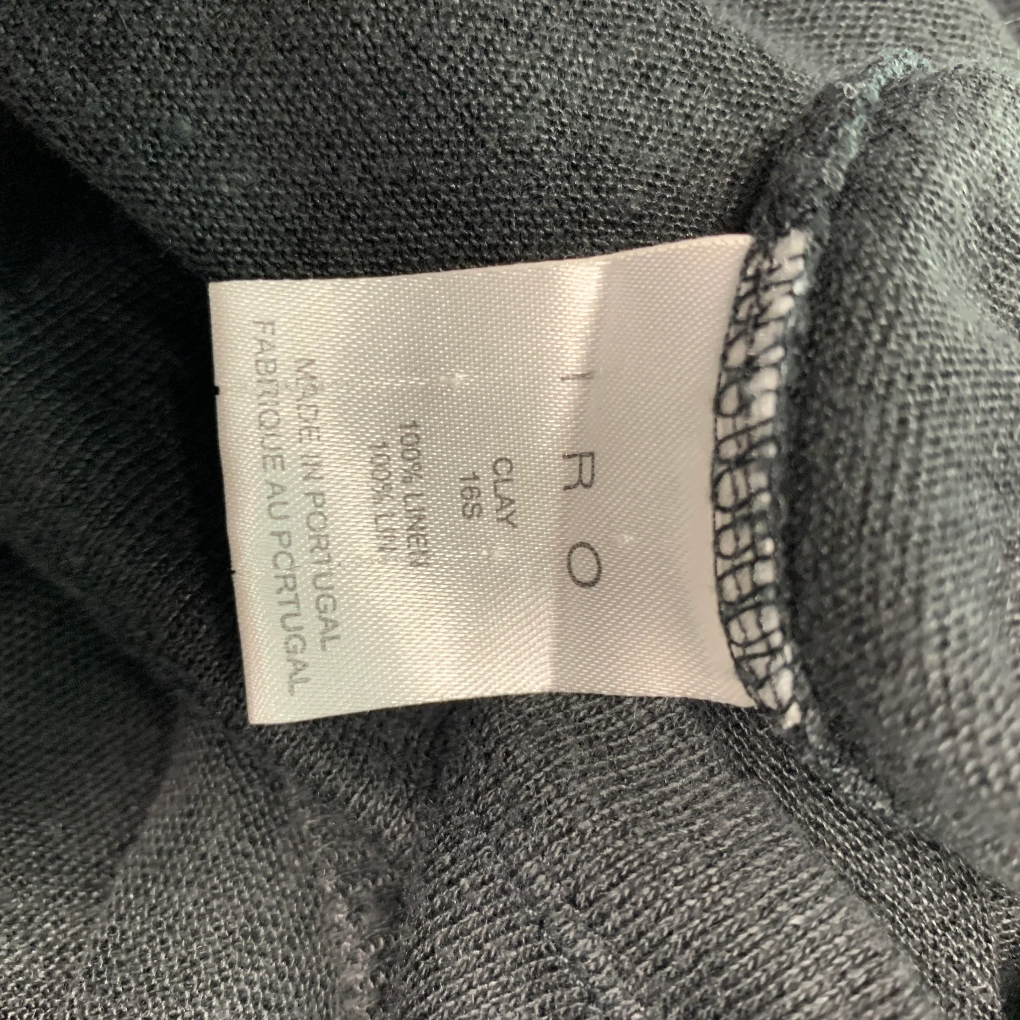 IRO CLAY Size XS Black Distressed Linen Crew-Neck T-shirt - Image 5
