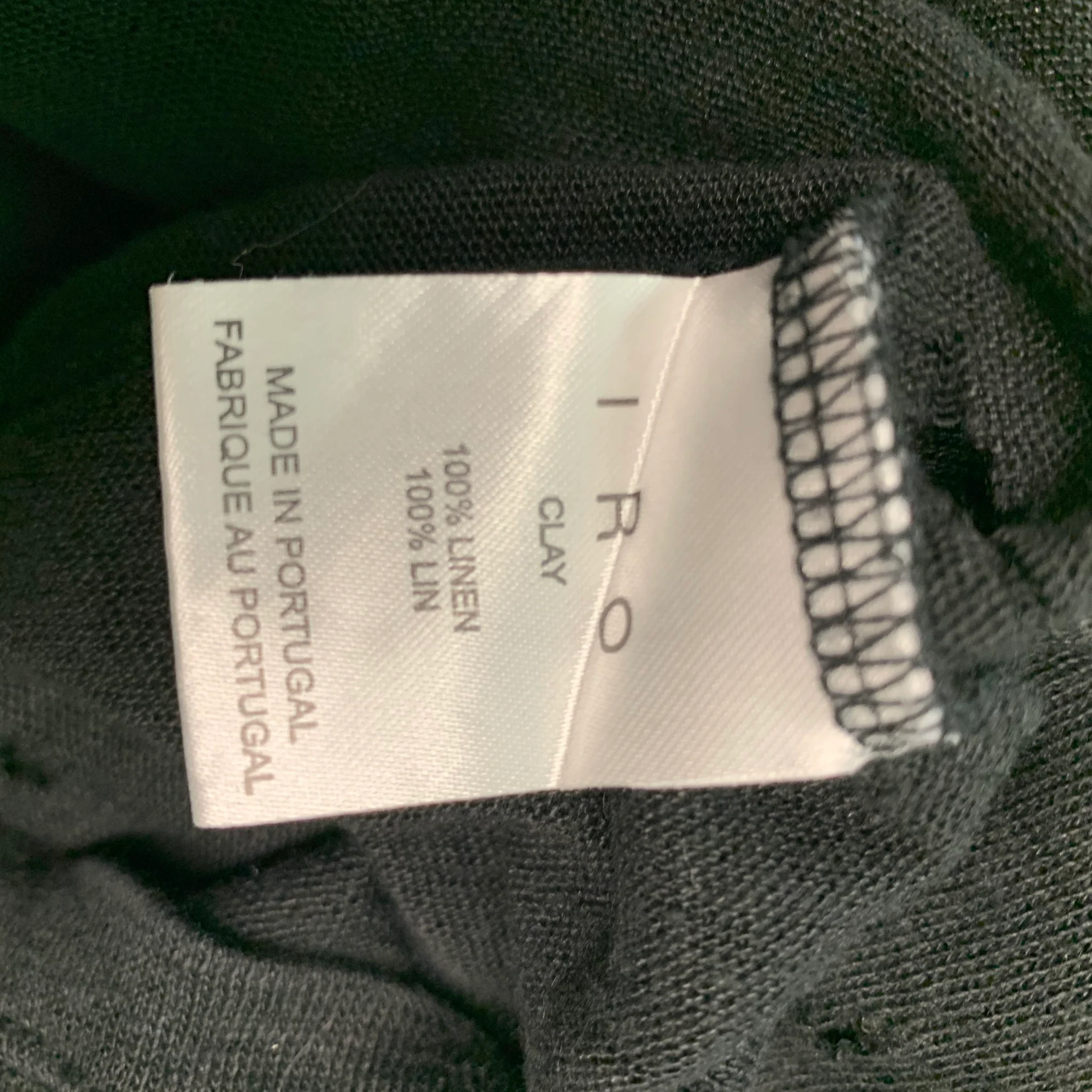 IRO CLAY Size XS Black Linen Distressed Crew-Neck T-shirt - Image 5
