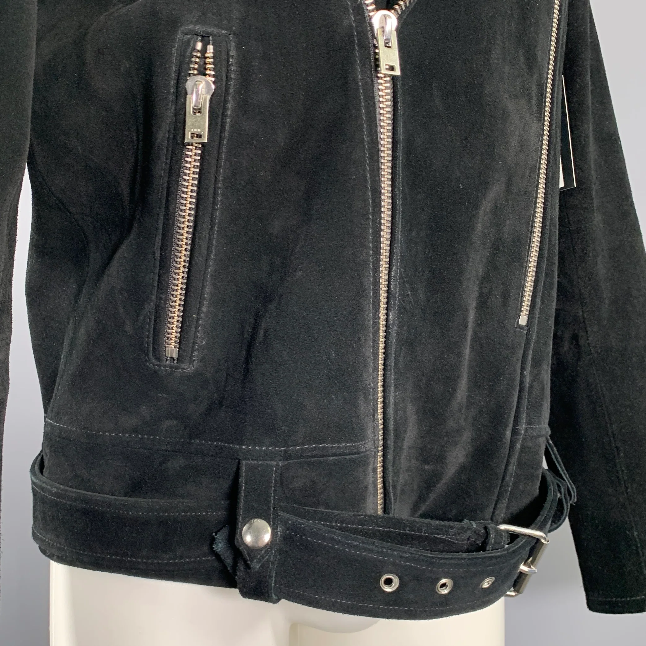 IRO Size M Black Leather Motorcycle Jacket - Image 5