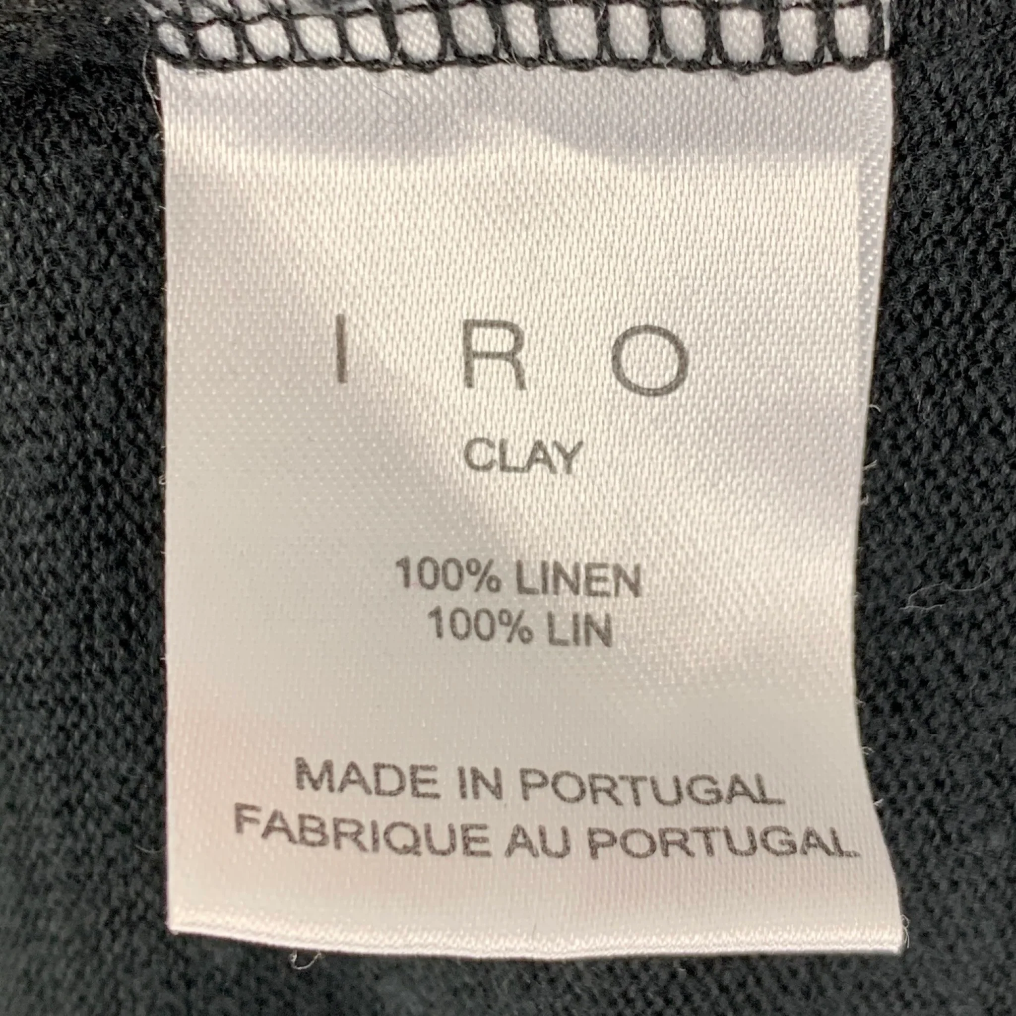 IRO Size S Black Distressed Linen Crew-Neck T-shirt - Image 6