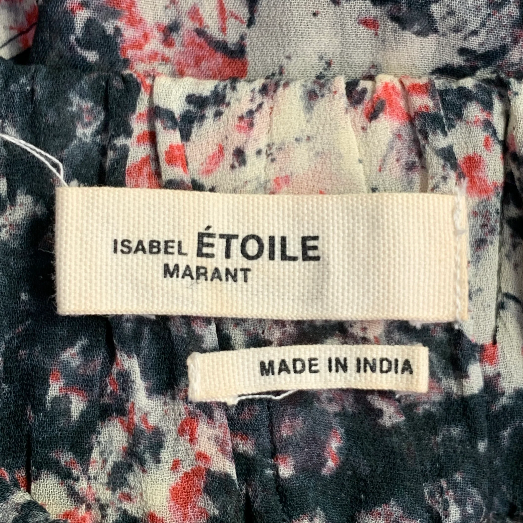 ISABEL MARANT ETOILE Size S Black Red White Chiffon Abstract Tiered Skirt - Image 5