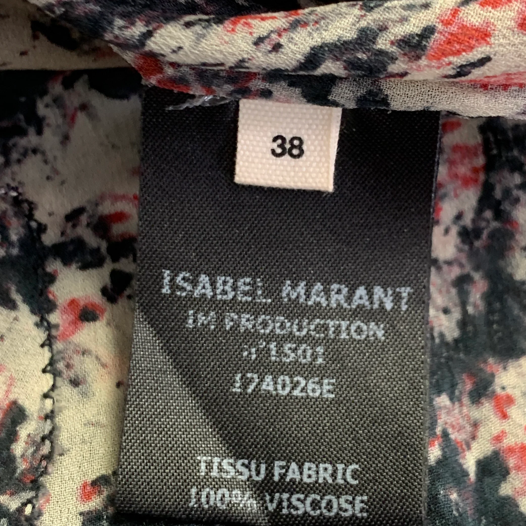 ISABEL MARANT ETOILE Size S Black Red White Chiffon Abstract Tiered Skirt - Image 6