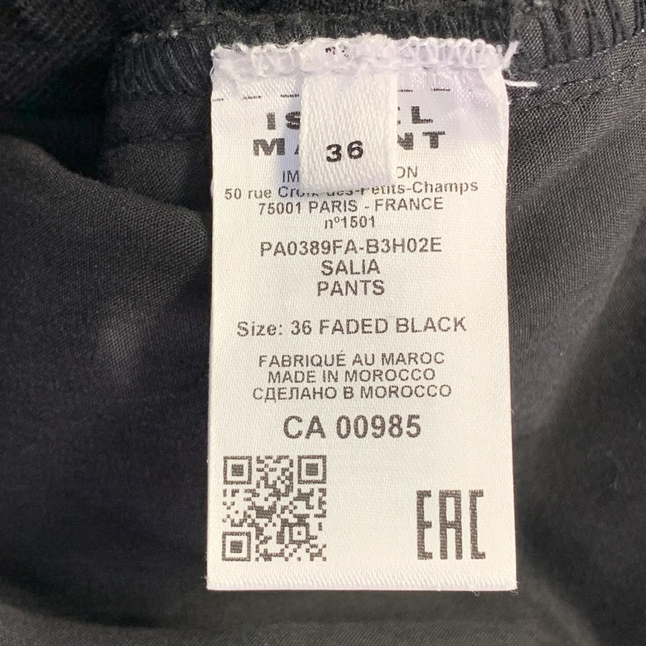 ISABEL MARANT Size 6 Black Cotton Twill Zippers Tapered Zip Fly Jeans - Image 6