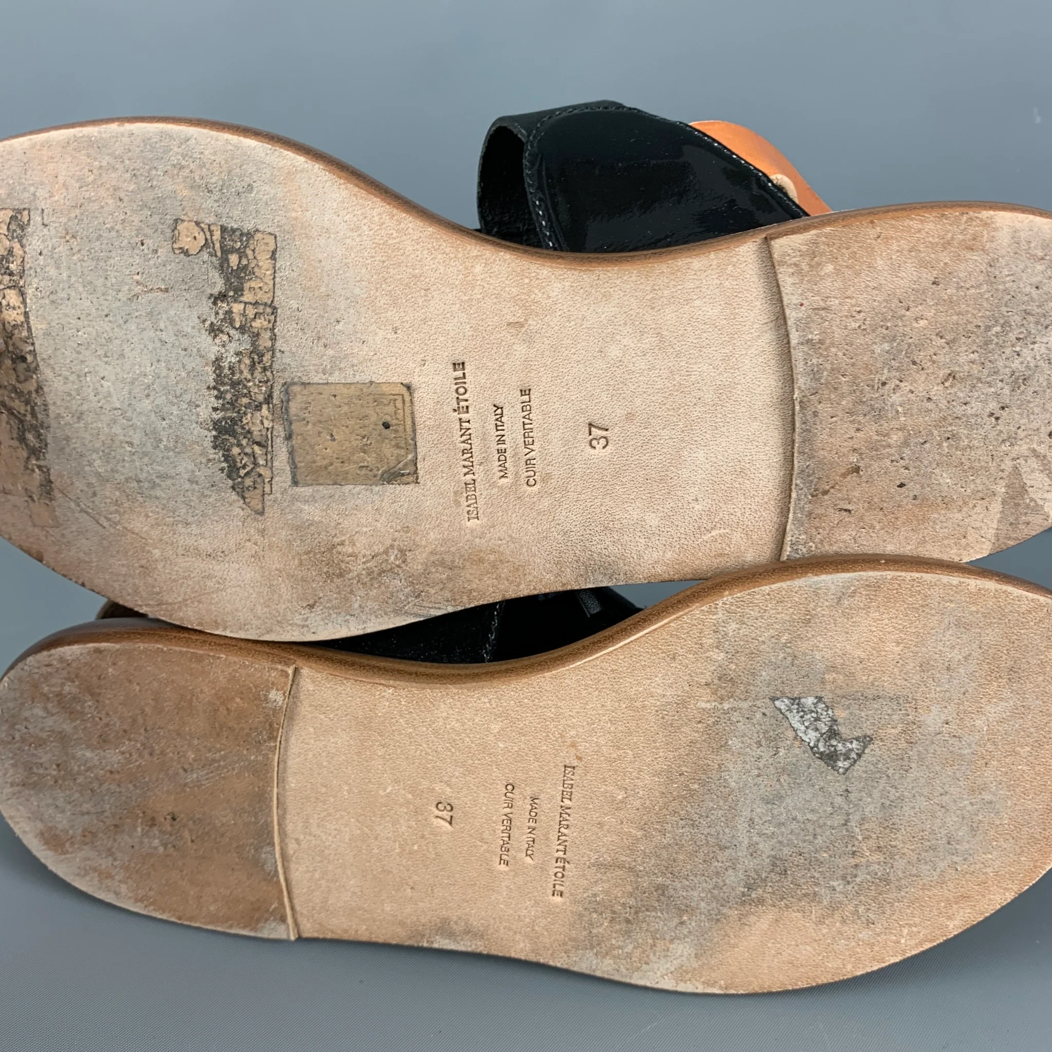ISABEL MARANT Size 7 Black Tan Tassels Sandals - Image 7