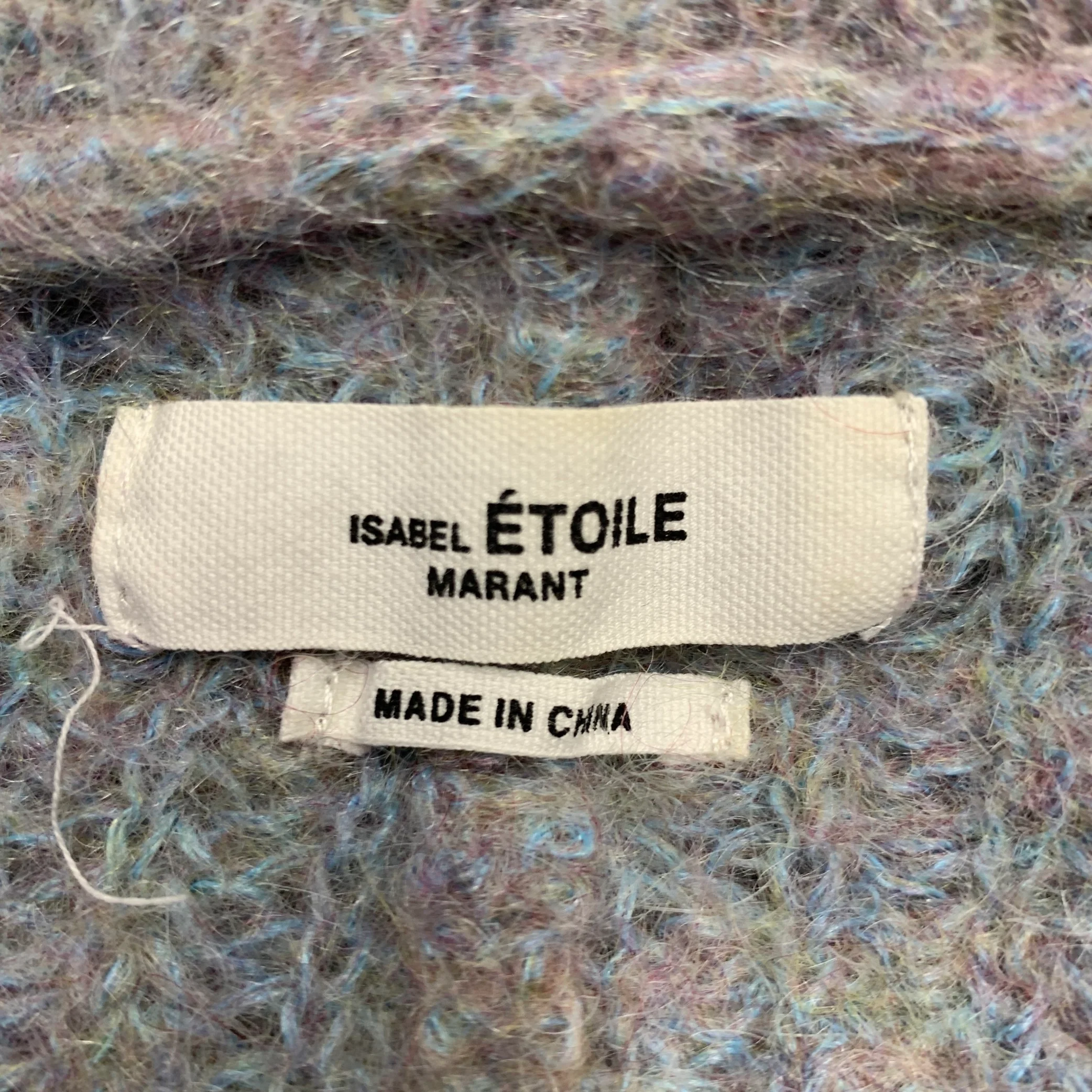 ISABEL MARANT Size 8 Blue Grey Mohair Blend 1/2 Zip Sweater - Image 5