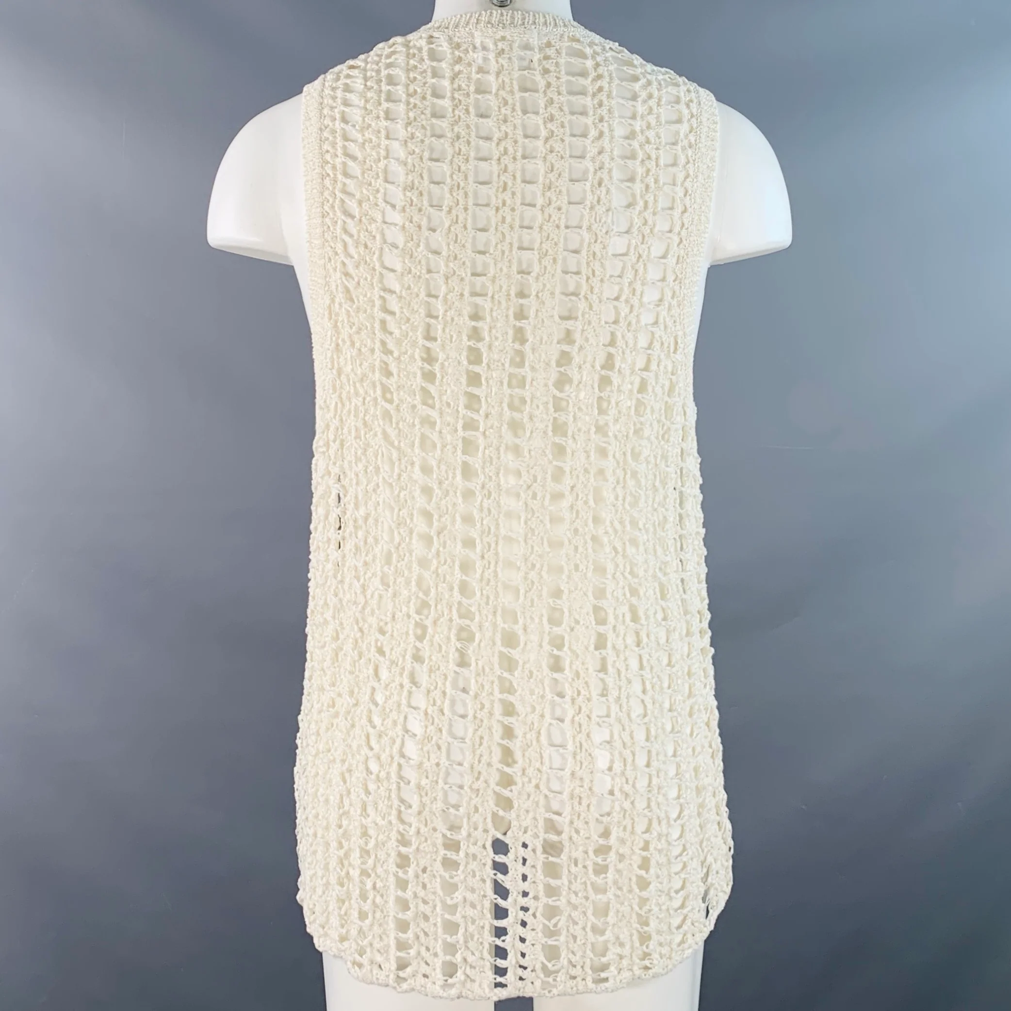 ISABEL MARANT Size M White Knit Cotton Blend Pullover Vest - Image 4