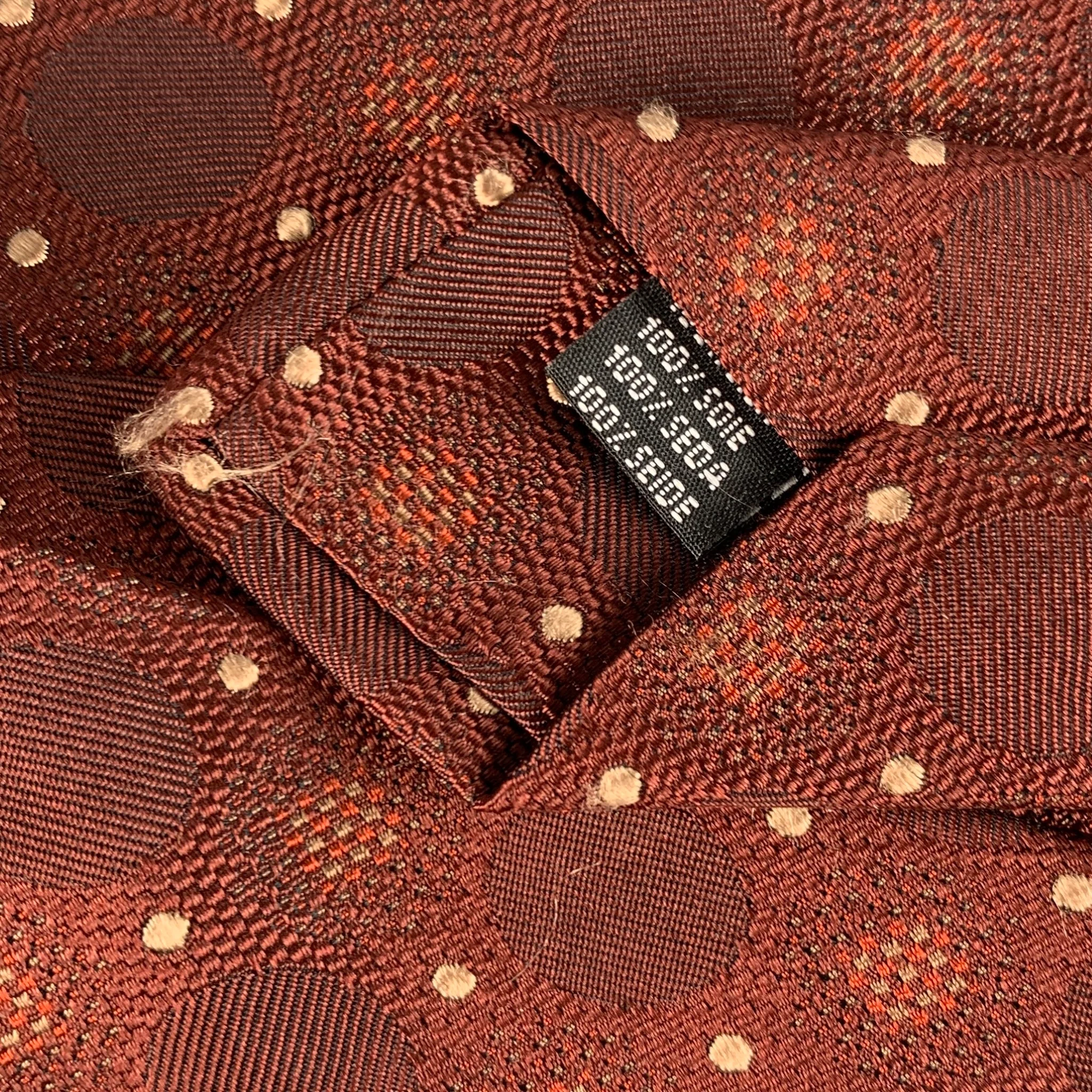 ISAIA Brown Dots Silk Tie - Image 5