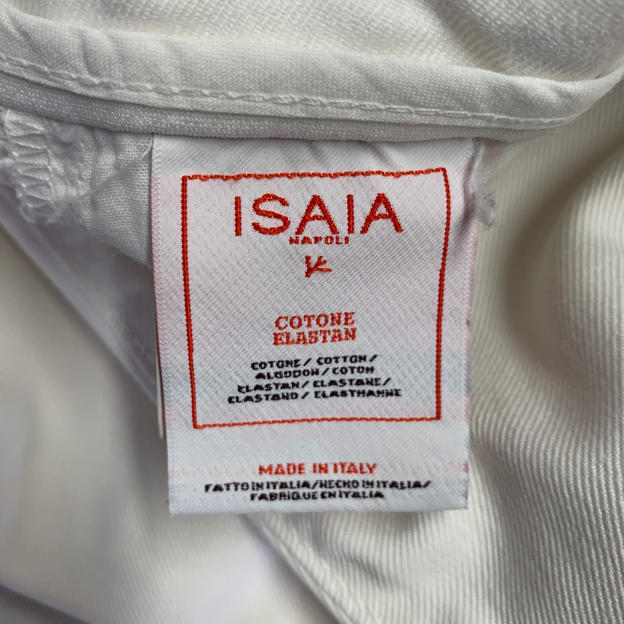 ISAIA Size 32 White Cotton Blend Straight Jeans - Image 3