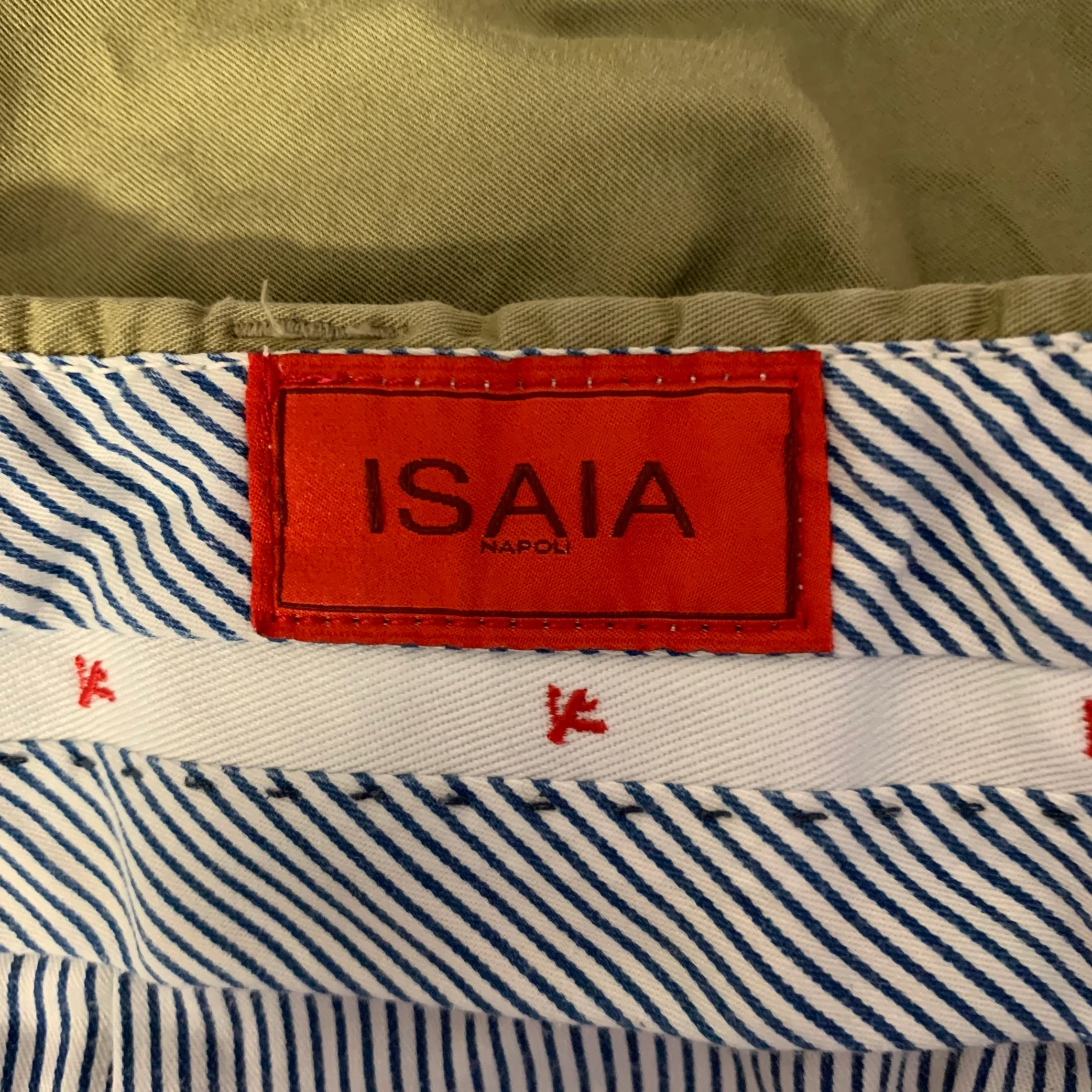ISAIA Size 36 Green Cotton Cargo Shorts - Image 3