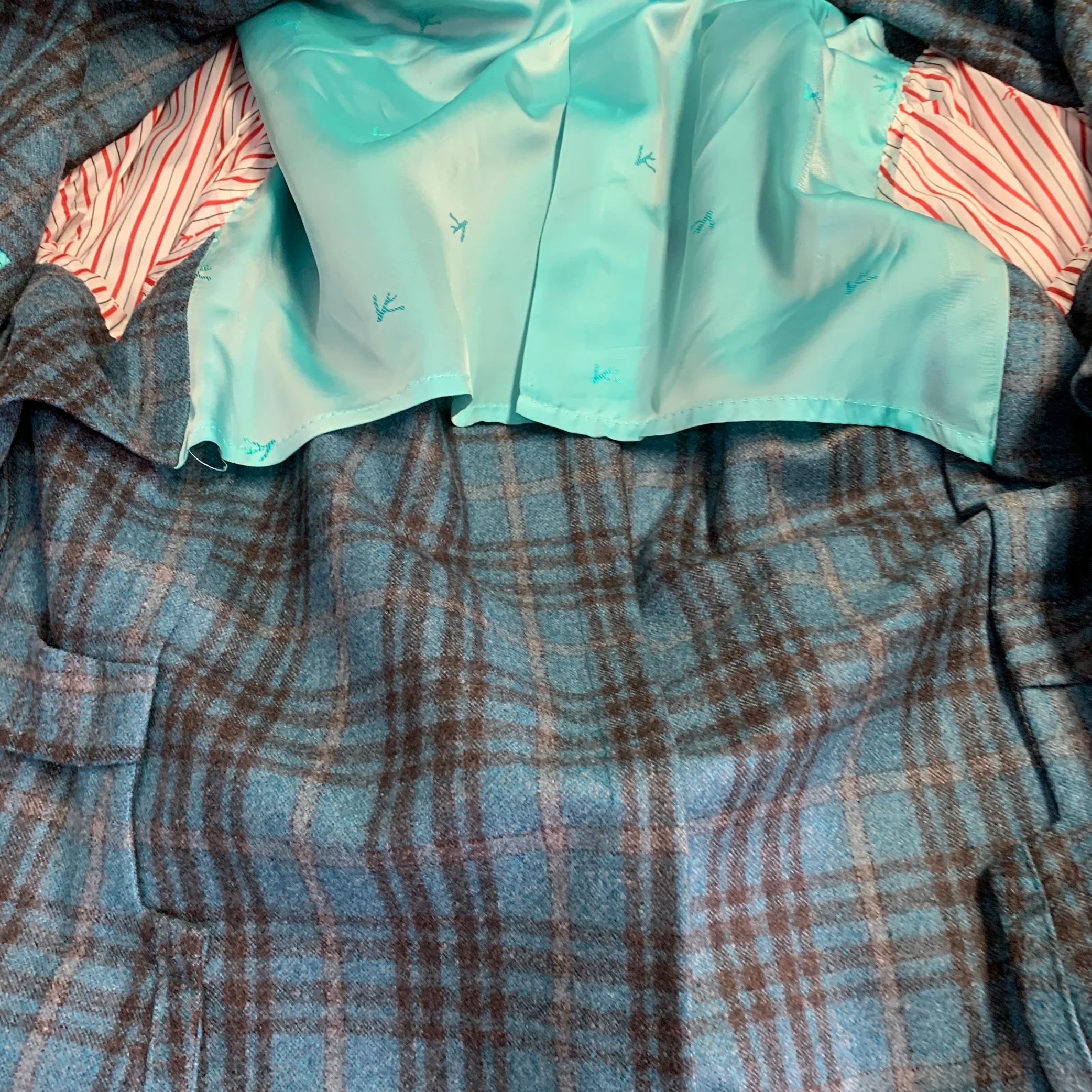 ISAIA Size 38 Regular Blue Brown Plaid Wool Notch Lapel Sport Coat - Image 7