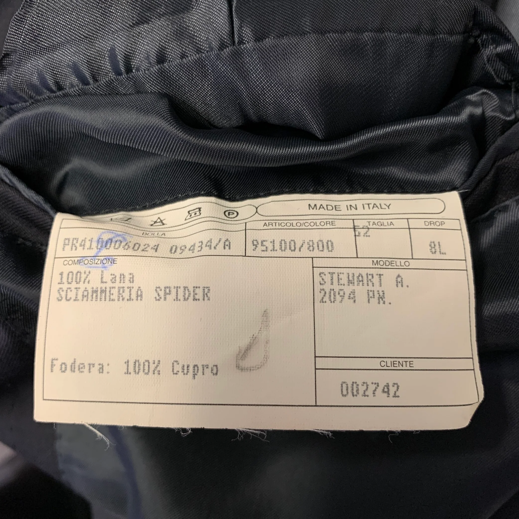 ISAIA Size 42 Black Wool Notch Lapel Sport Coat - Image 8