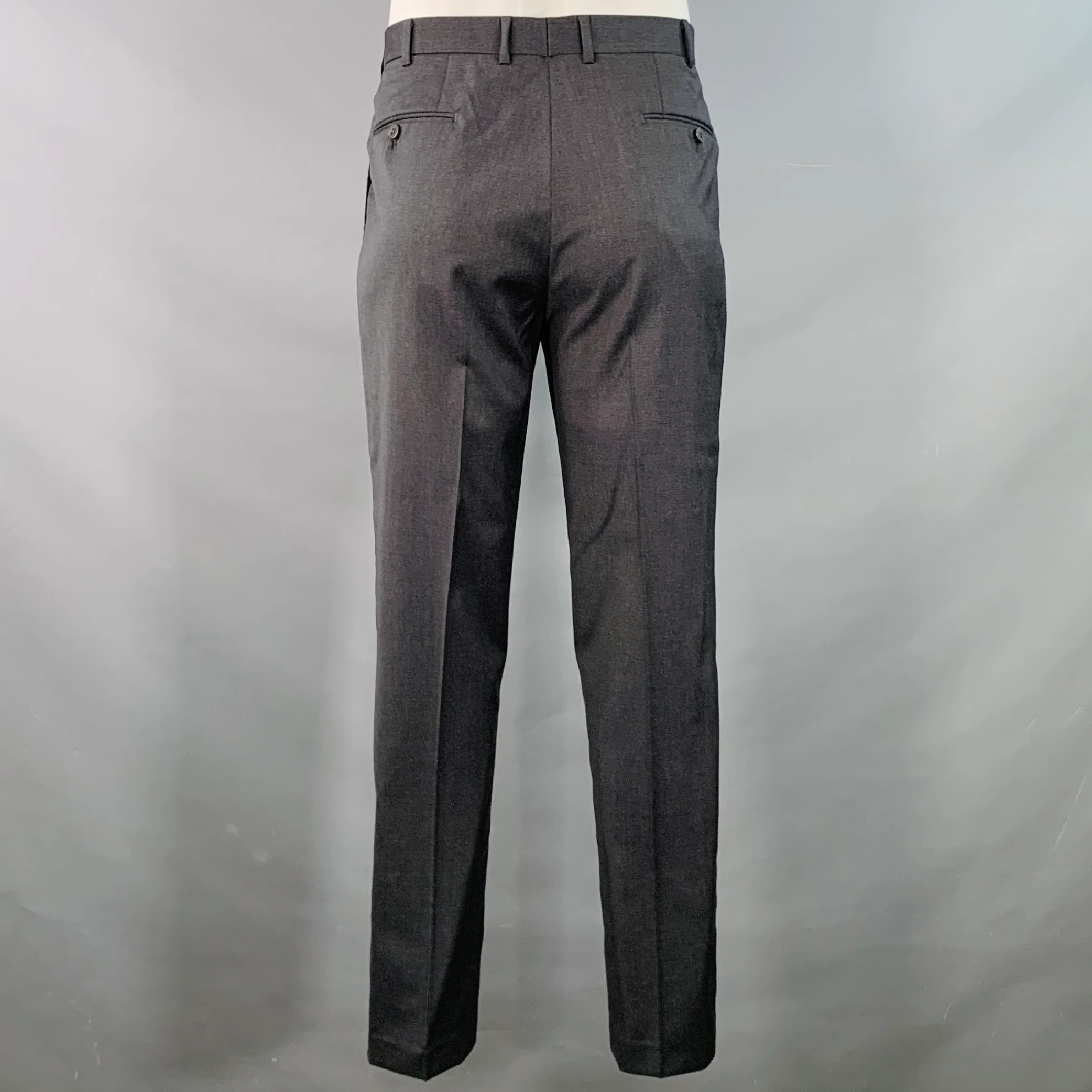 ISAIA Size 42 Regular Grey Wool Twill Notch Lapel Suit - Image 5