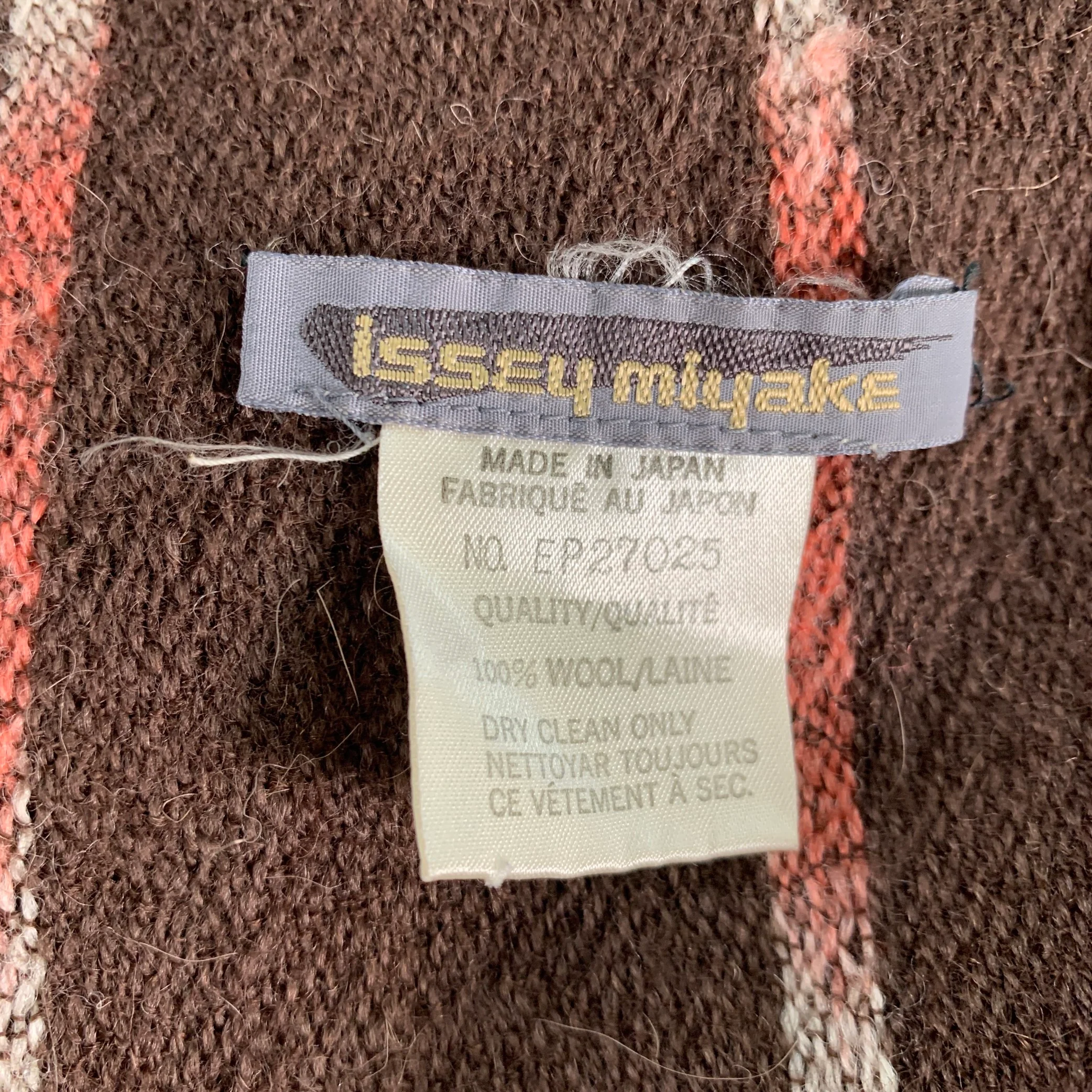 ISSEY MIYAKE Brown Orange Stripe Wool Scarves - Image 3