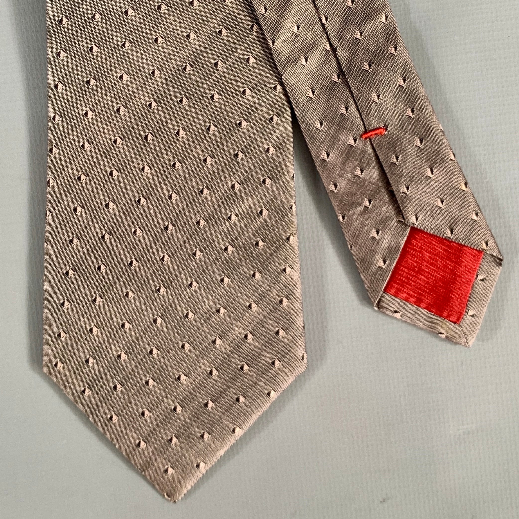 ISSEY MIYAKE Pink Black Diamond Silk Tie