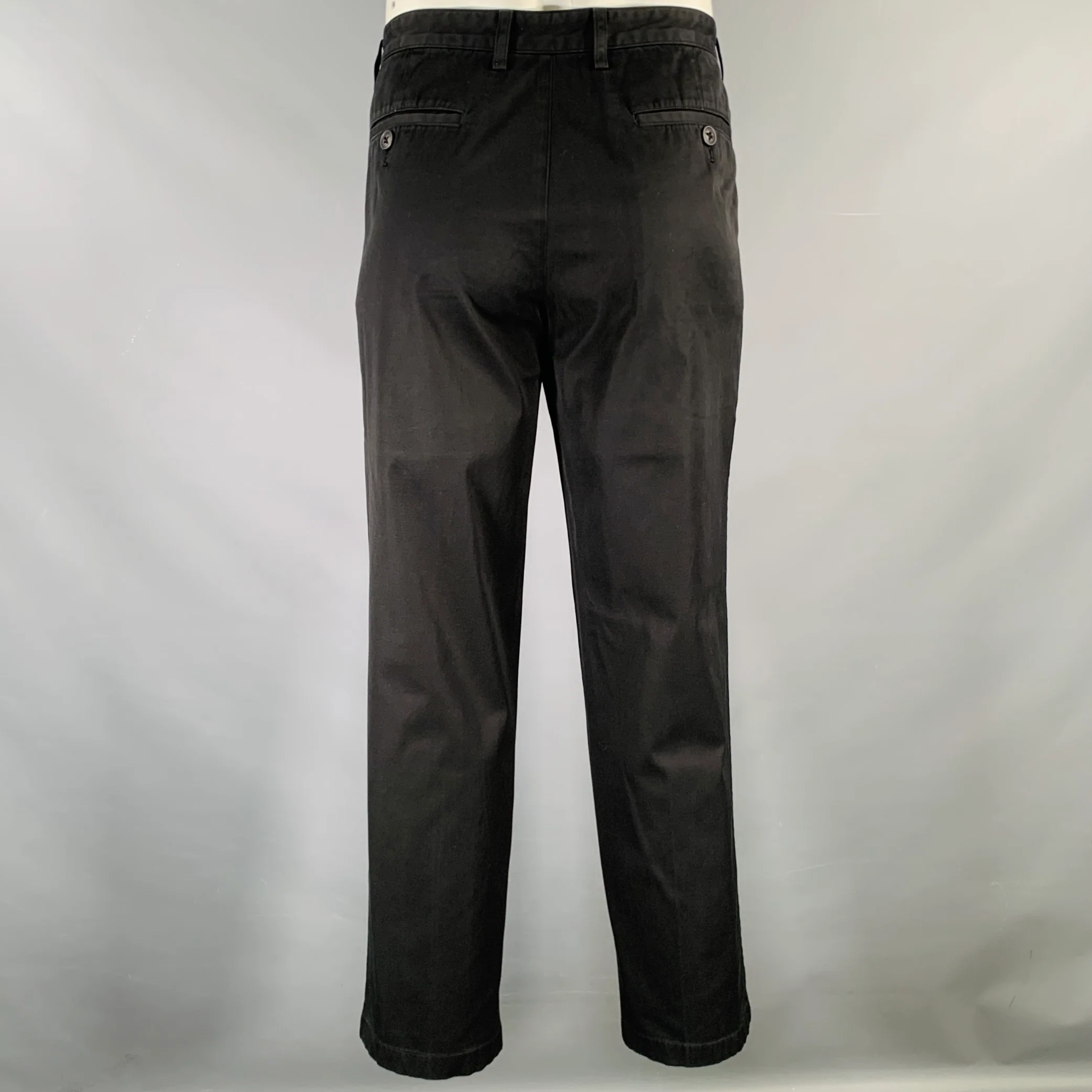 ISSEY MIYAKE Size 36 Black Cotton Polyurethane Zip Fly Casual Pants - Image 2