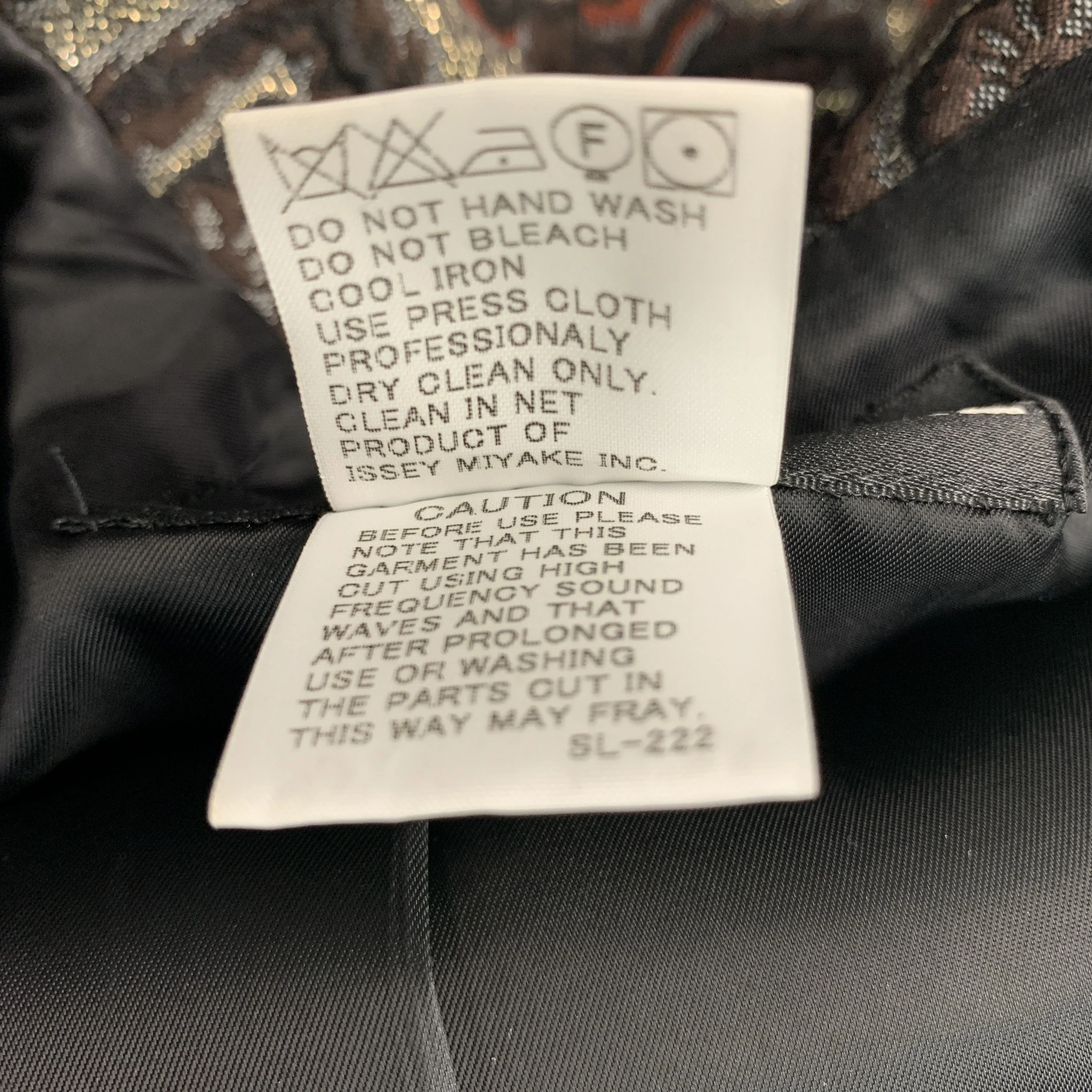 ISSEY MIYAKE Size L Brown Grey Polyester Jacquard Buttoned Jacket - Image 6