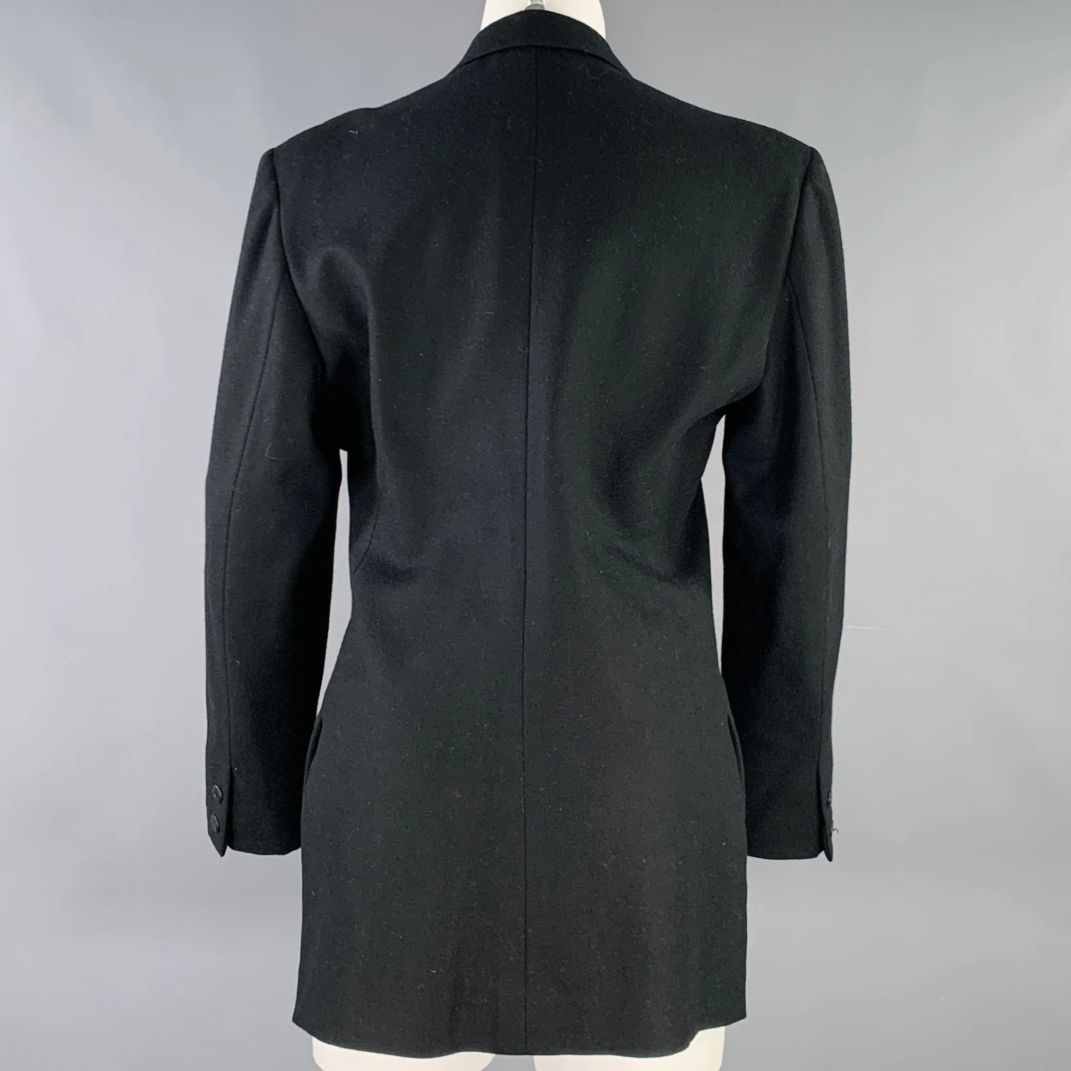 ISSEY MIYAKE Size M Black Wool Blend Single Breasted Jacket Blazer - Image 3
