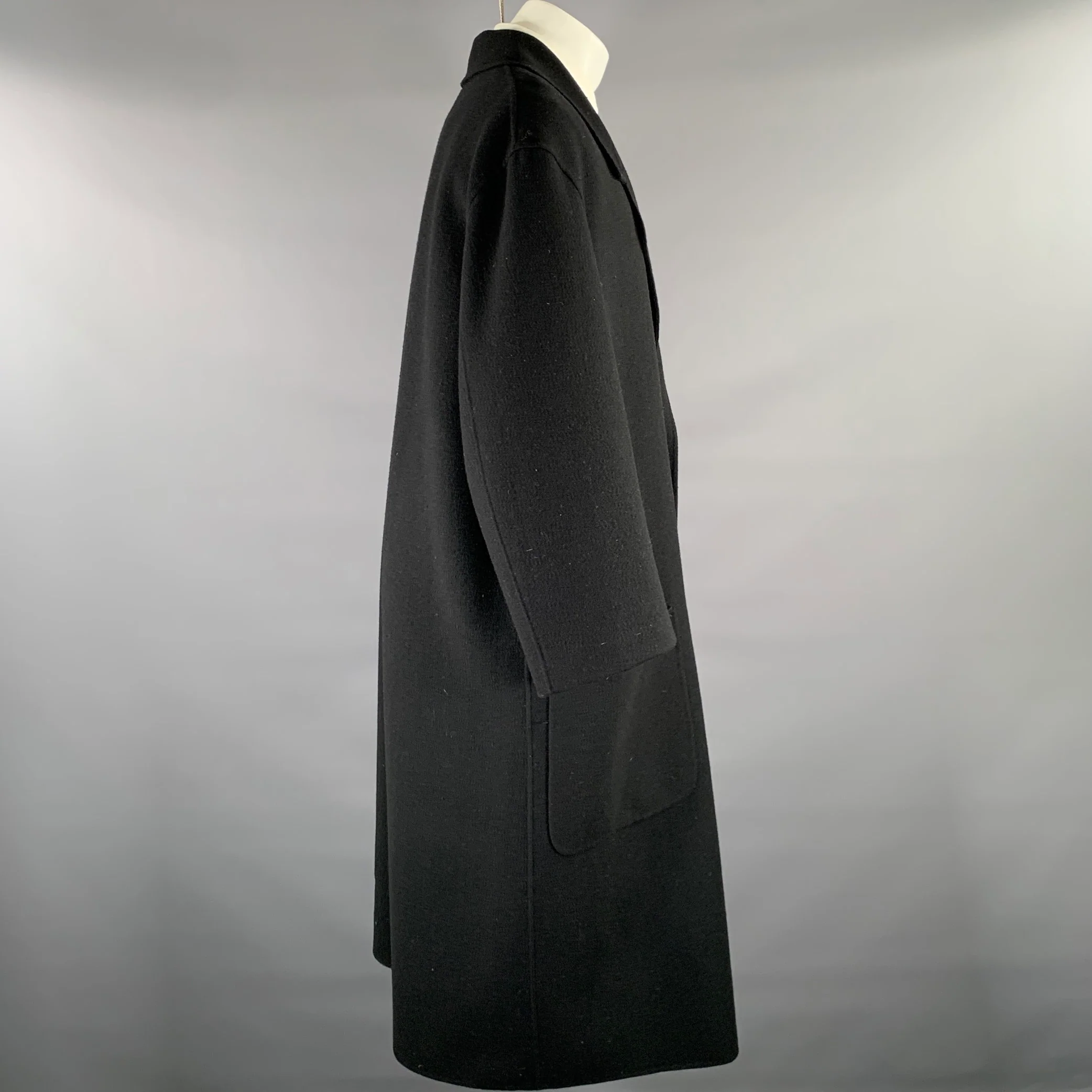 ISSEY MIYAKE Size M Black Wool Nylon Patch Pocket Coat - Image 3