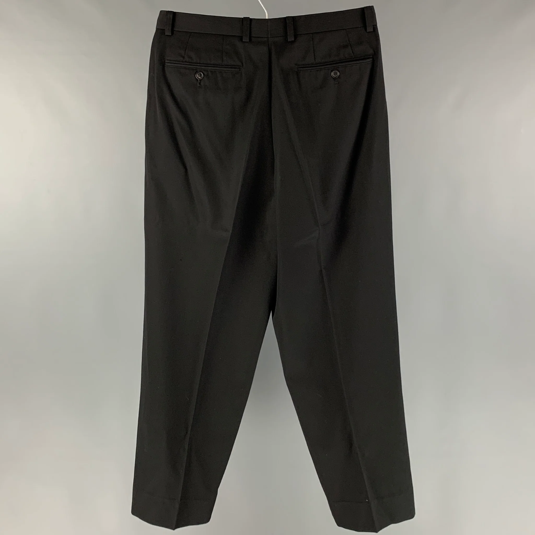 ISSEY MIYAKE Size S Black Solid Wool Pleated Dress Pants - Image 2
