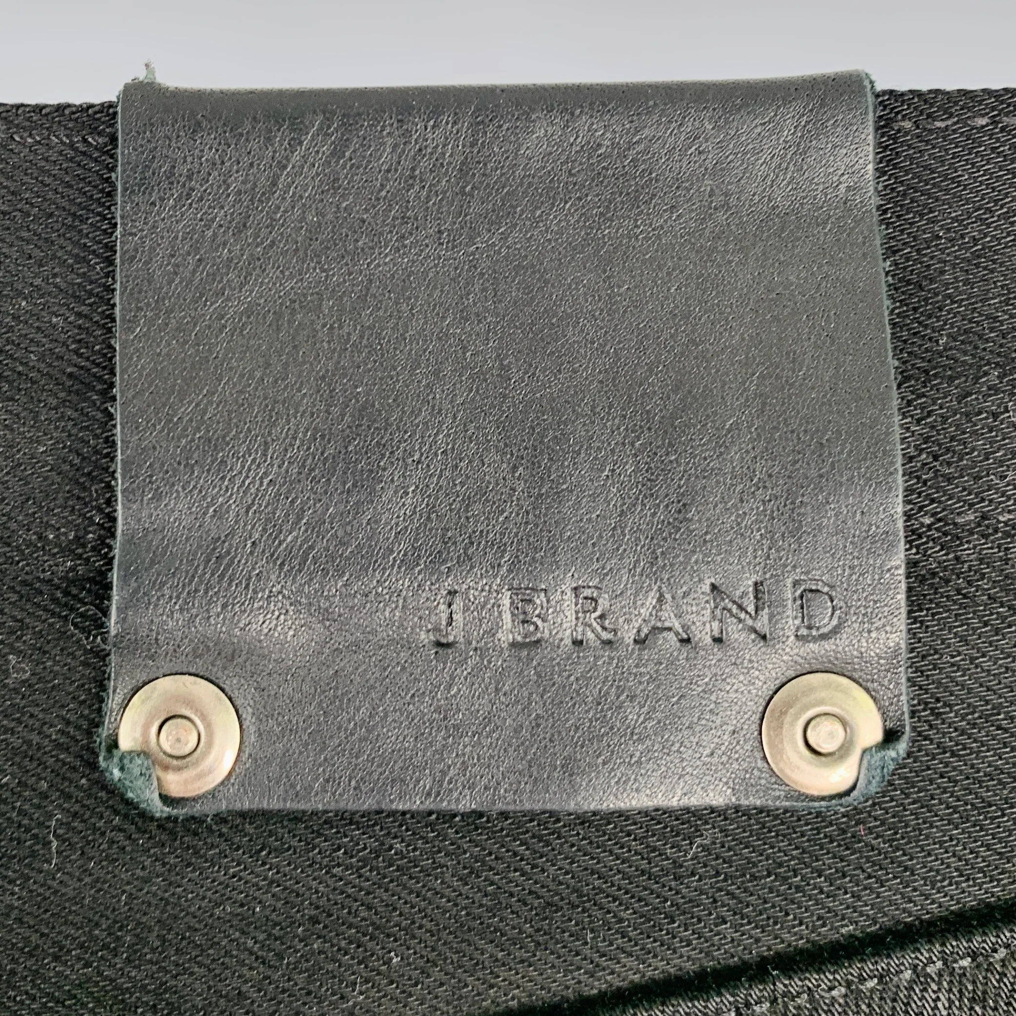 J.BRAND Size 32 -Kane- Black Cotton Blend 5 Pocket Slim Straight Jeans - Image 3