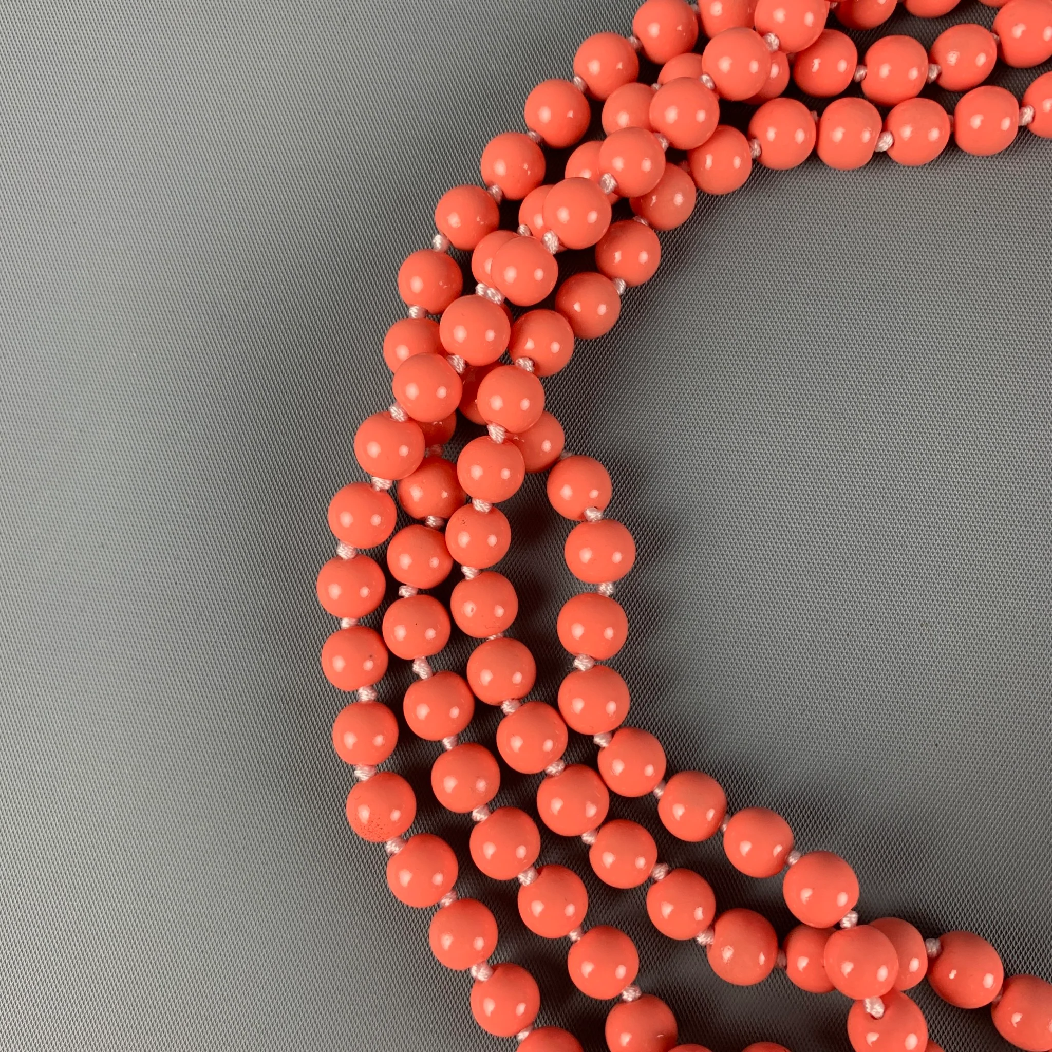 J.CREW Coral Beaded Pendant Necklace - Image 2